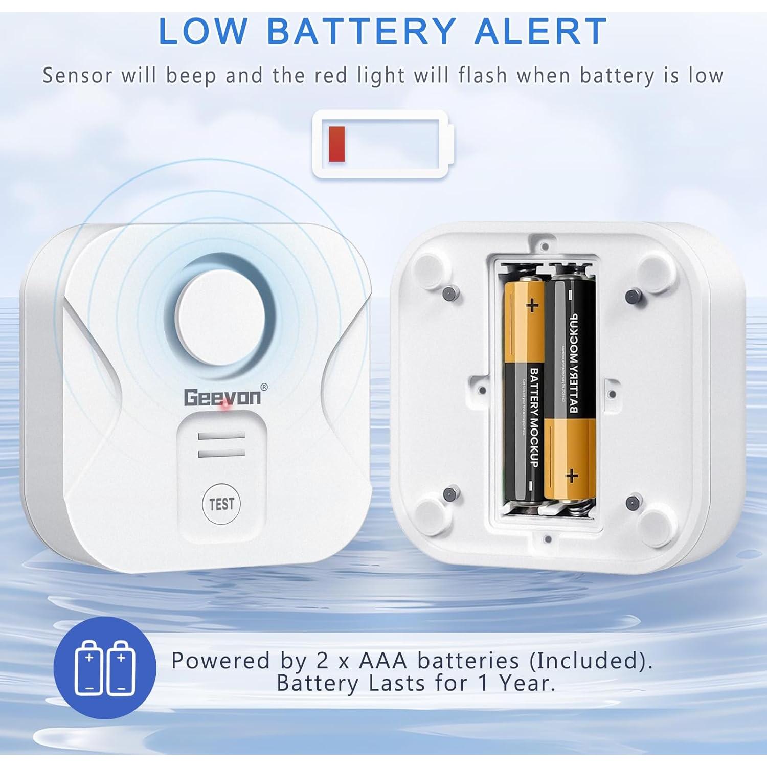 Geevon 3 Sensores de Fugas de Agua con Alarma 100dB