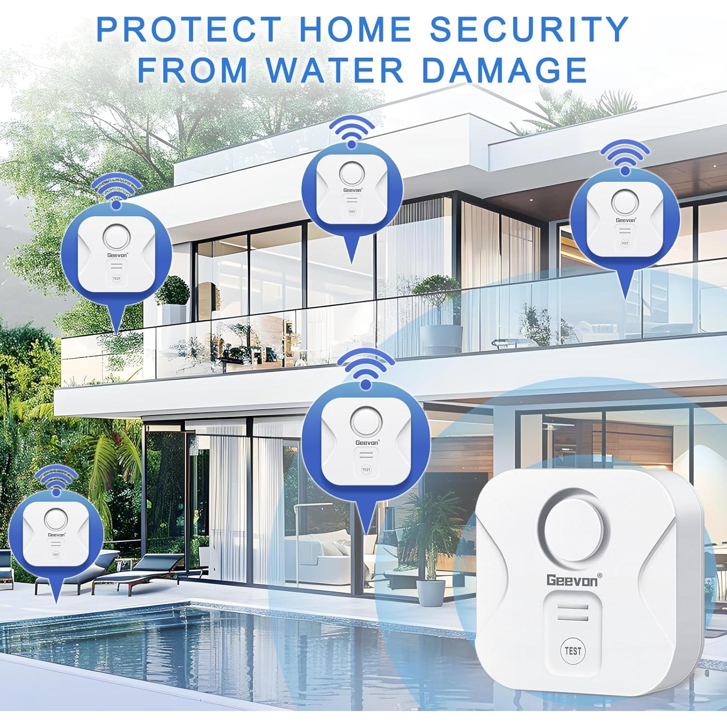 Geevon 3 Sensores de Fugas de Agua con Alarma 100dB