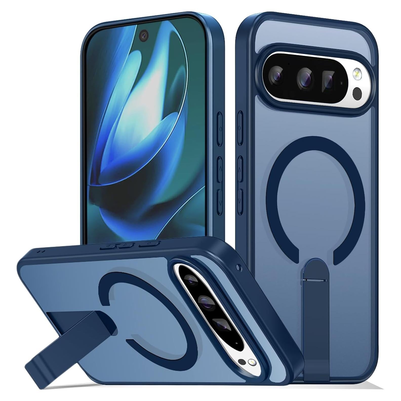 Funda Google Pixel 9 Pro XL Azul con Soporte Ajustable