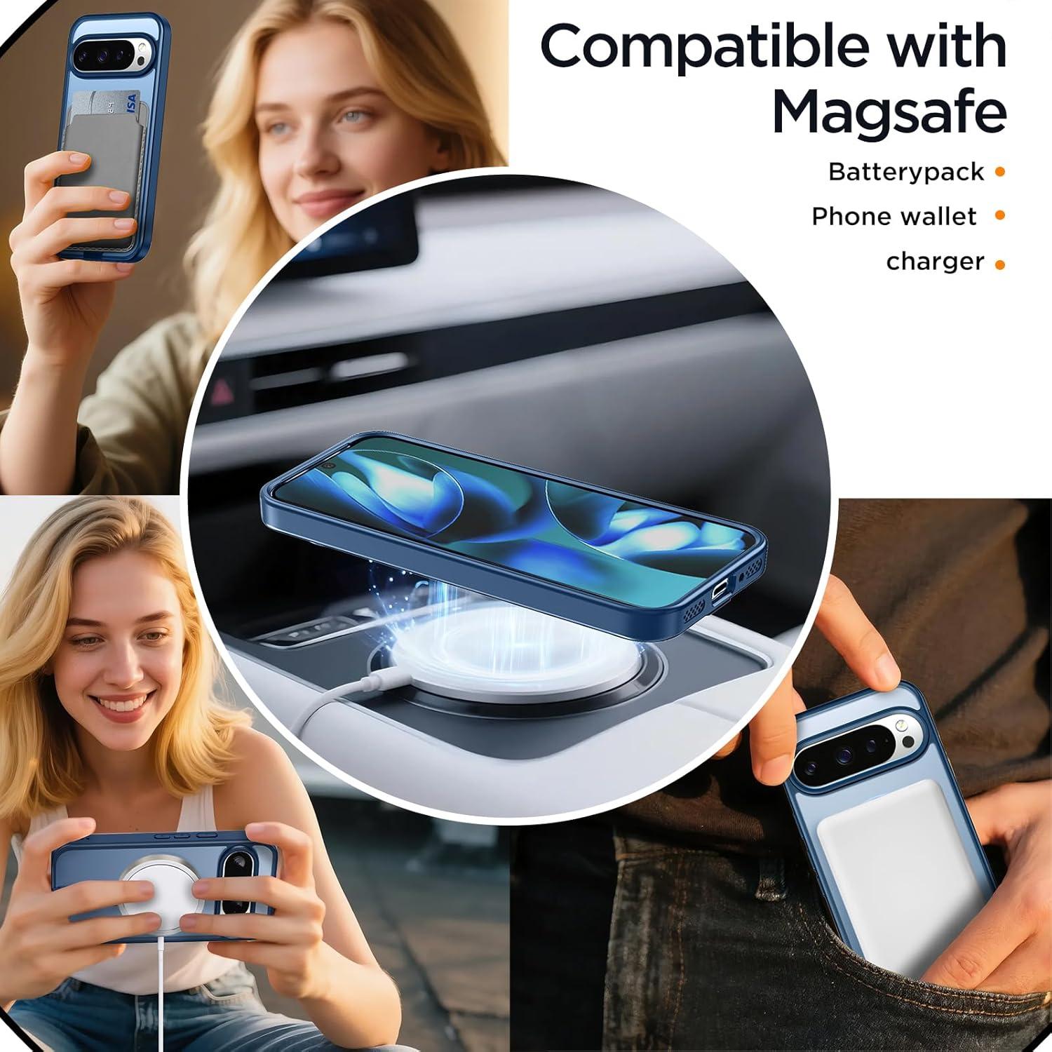 Funda Google Pixel 9 Pro XL Azul con Soporte Ajustable