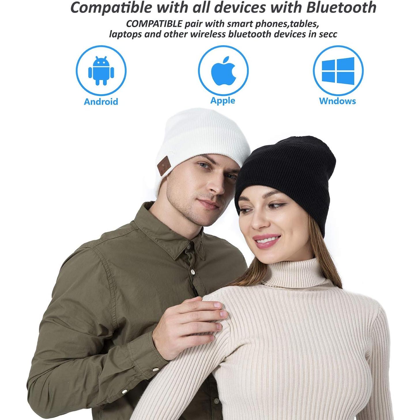 Gorro Bluetooth MUSICBEE V5.2 Inalámbrico Negro con Micrófono