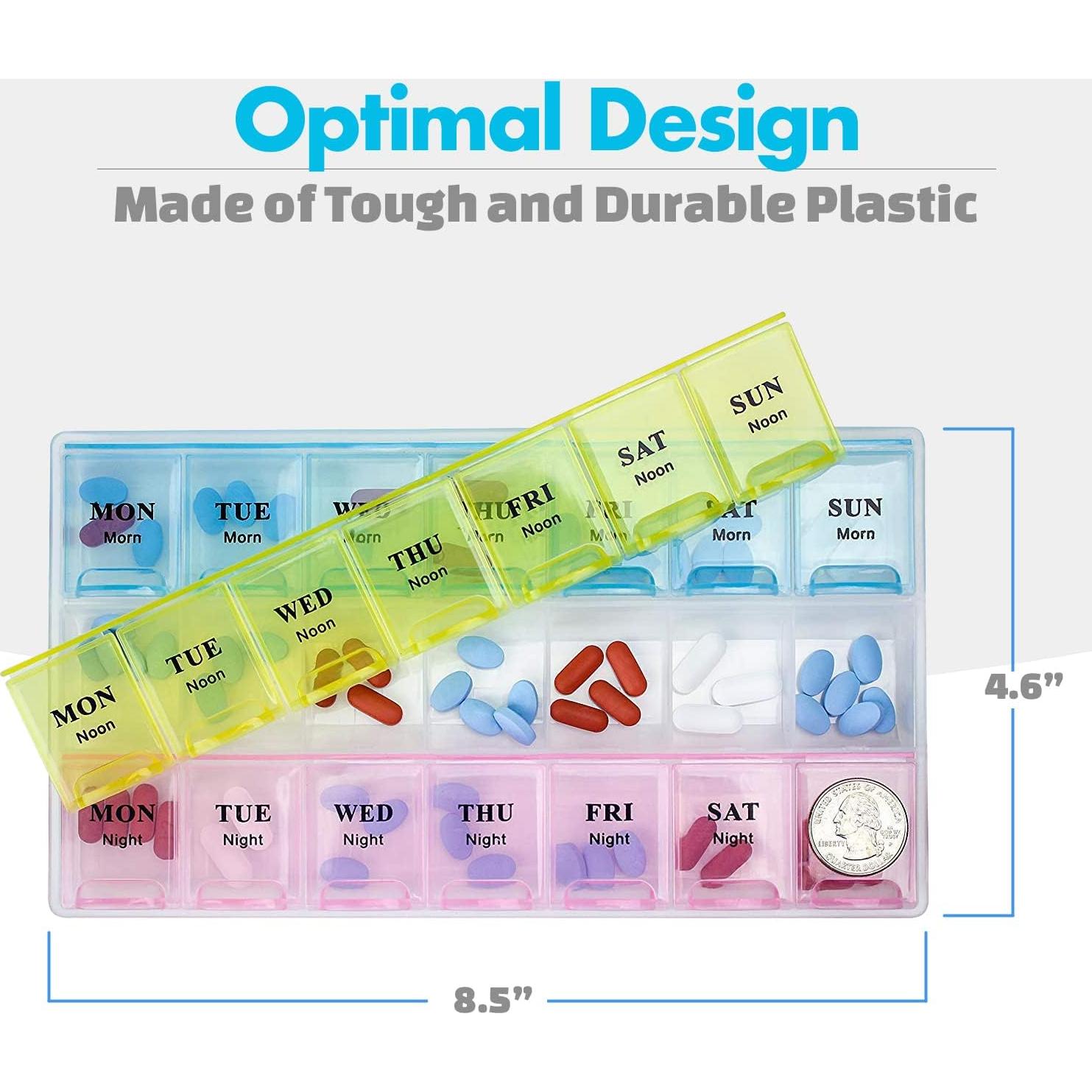 Organizador Semanal de Pastillas MEDca - 21 Compartimentos