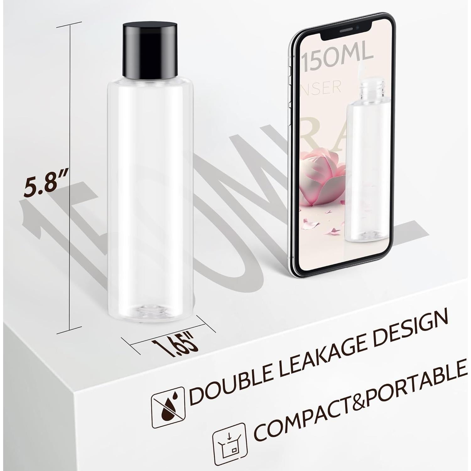 Botellas de Viaje 150ml ZEJIA - 3 Piezas a Prueba de Fugas