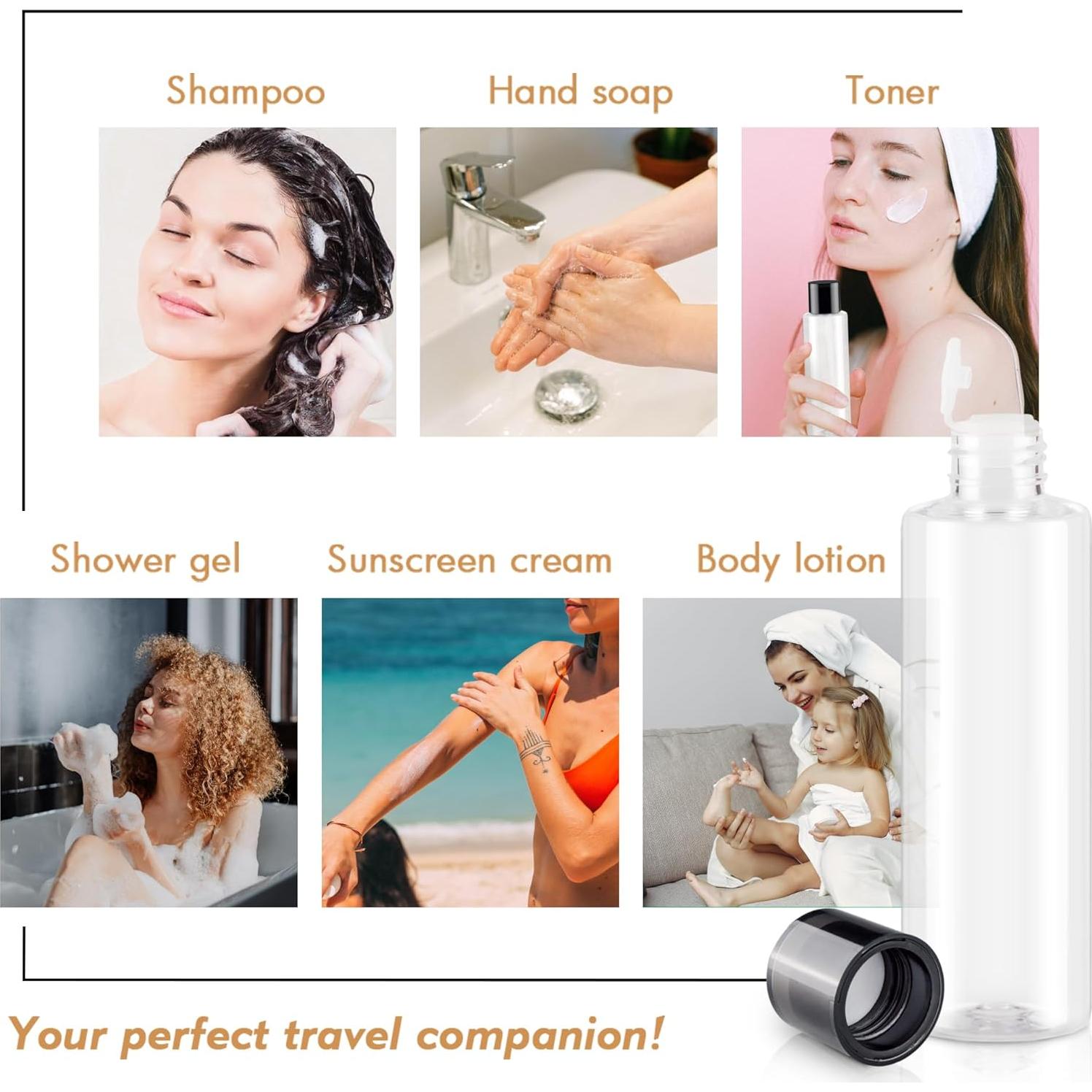 Botellas de Viaje 150ml ZEJIA - 3 Piezas a Prueba de Fugas