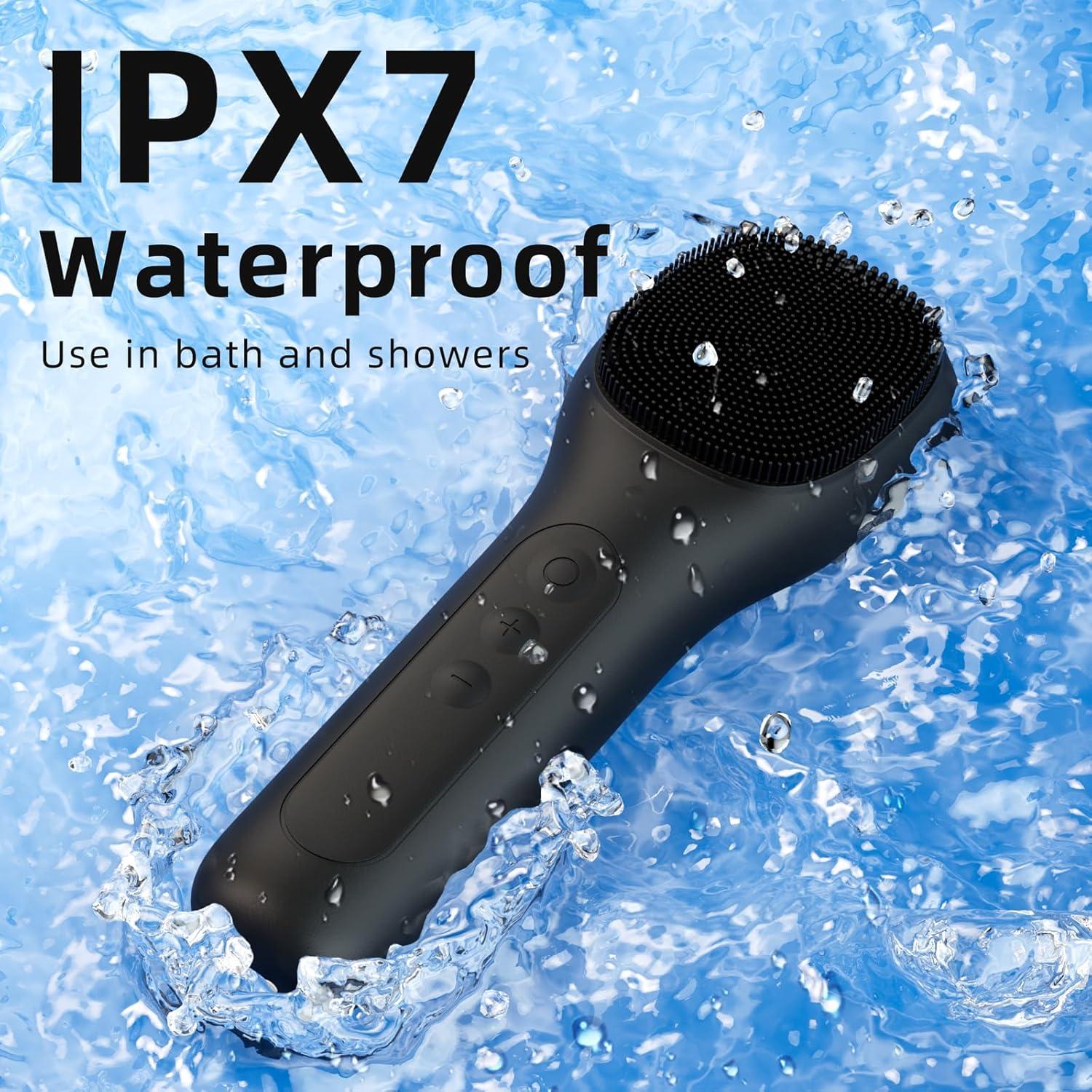 Cepillo Facial Limpiador Eléctrico Recargable IPX7 Negro