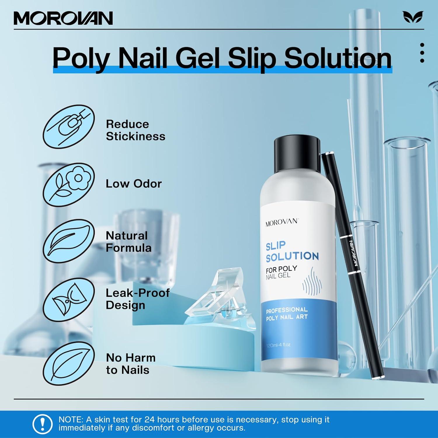 Solución Deslizante Morovan Poly Gel 118ml Kit Uñas