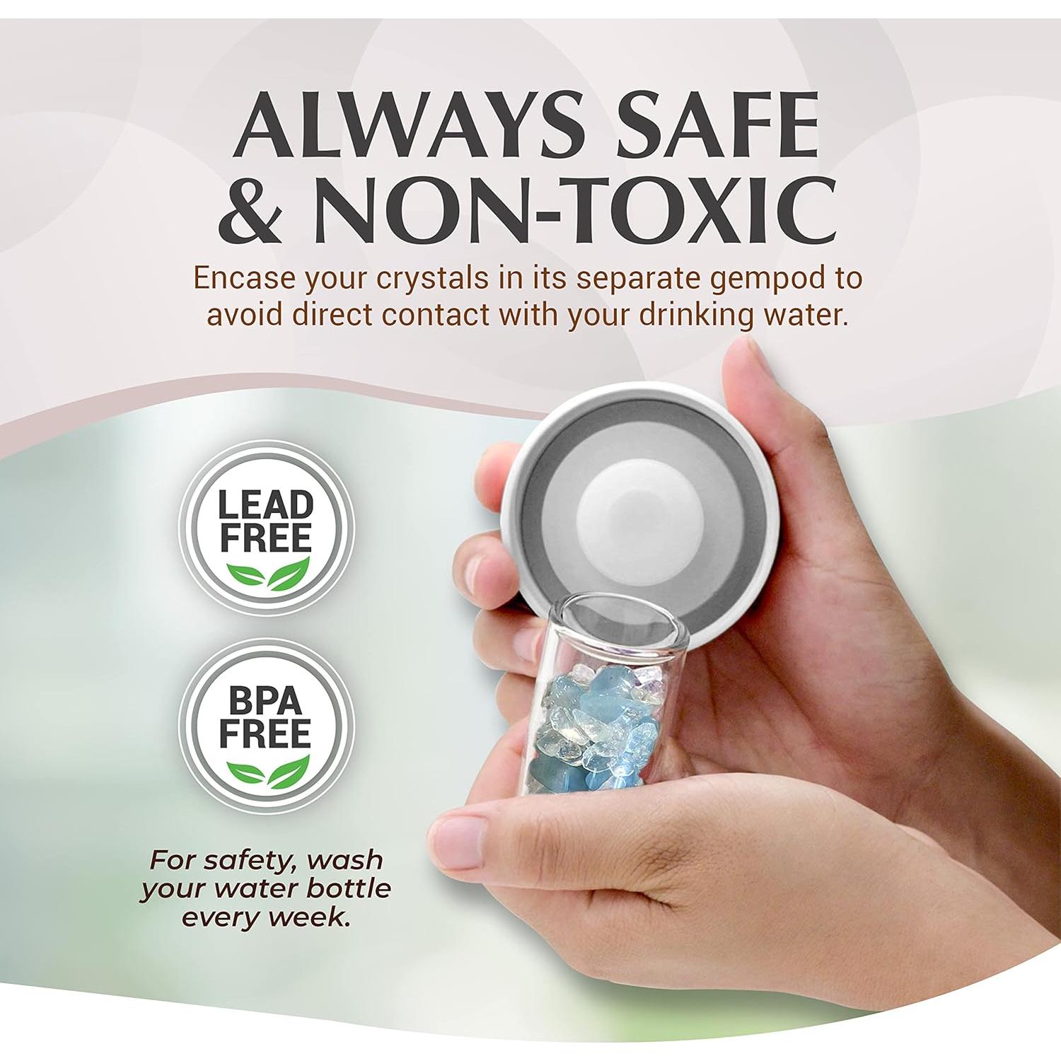 Botella de Agua de Cristal Almeara 475ml con Infusor y Cristales