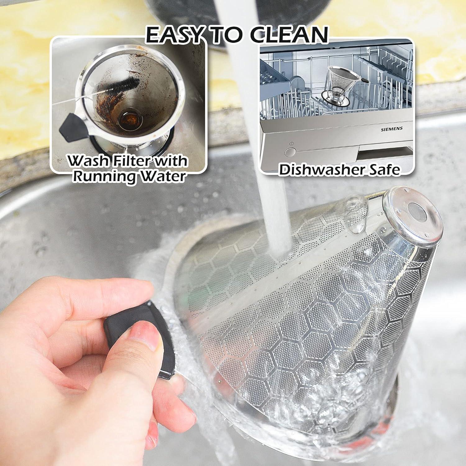 Filtro de Café Reutilizable LIGICKY Acero Inoxidable 1-3 Personas