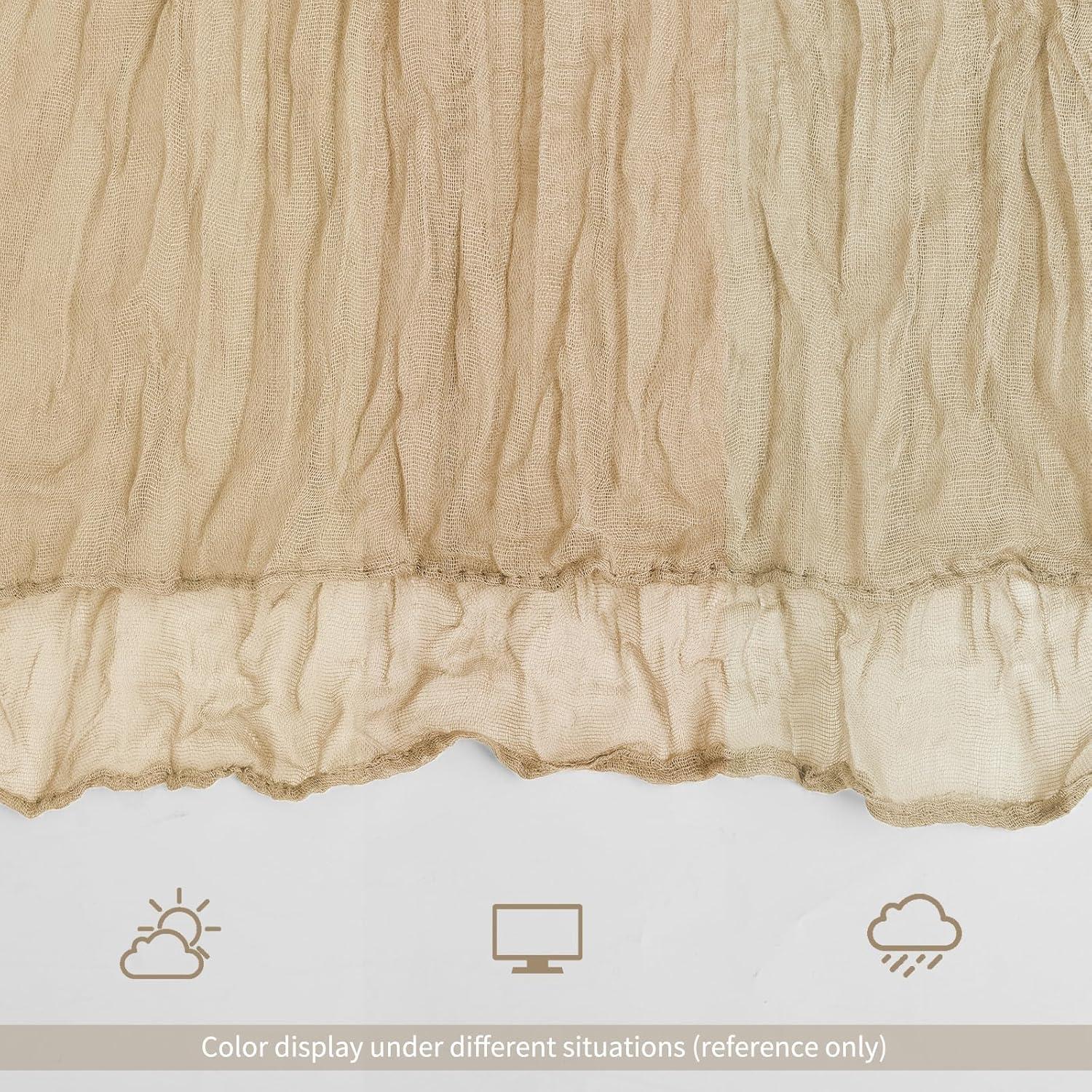 Paquete de 12 Caminos de Mesa Beige 3 Metros Poliester Gasa