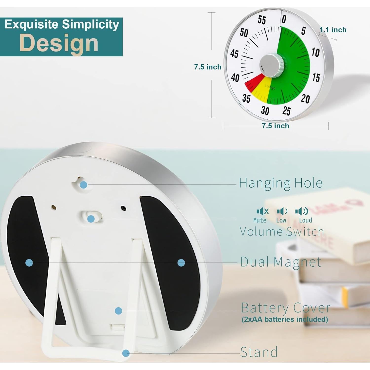 Temporizador de Cocina Lavigo LT21-TC 19 cm Visual Silencioso