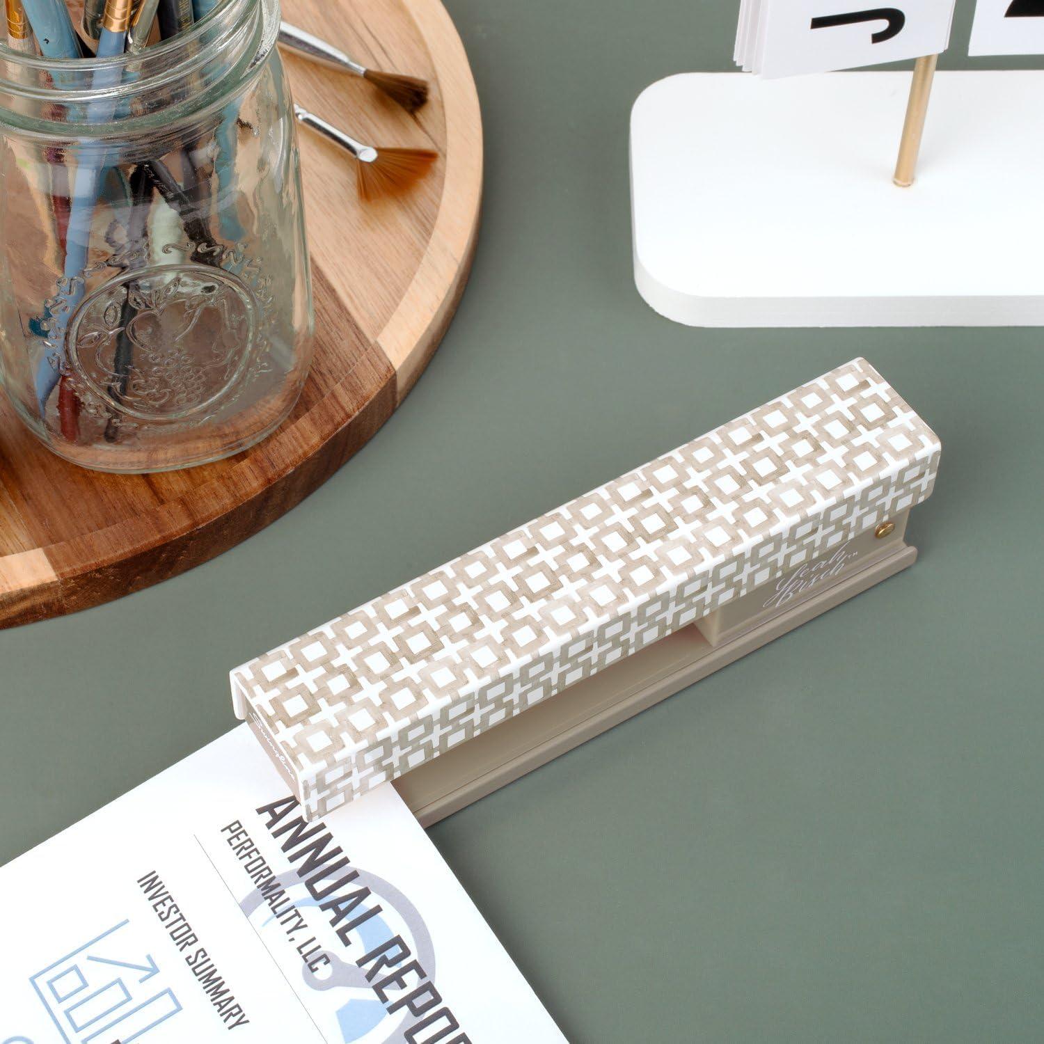 Grapadora Swingline Leah Bisch Metal 20 Hojas Azulejos Beige