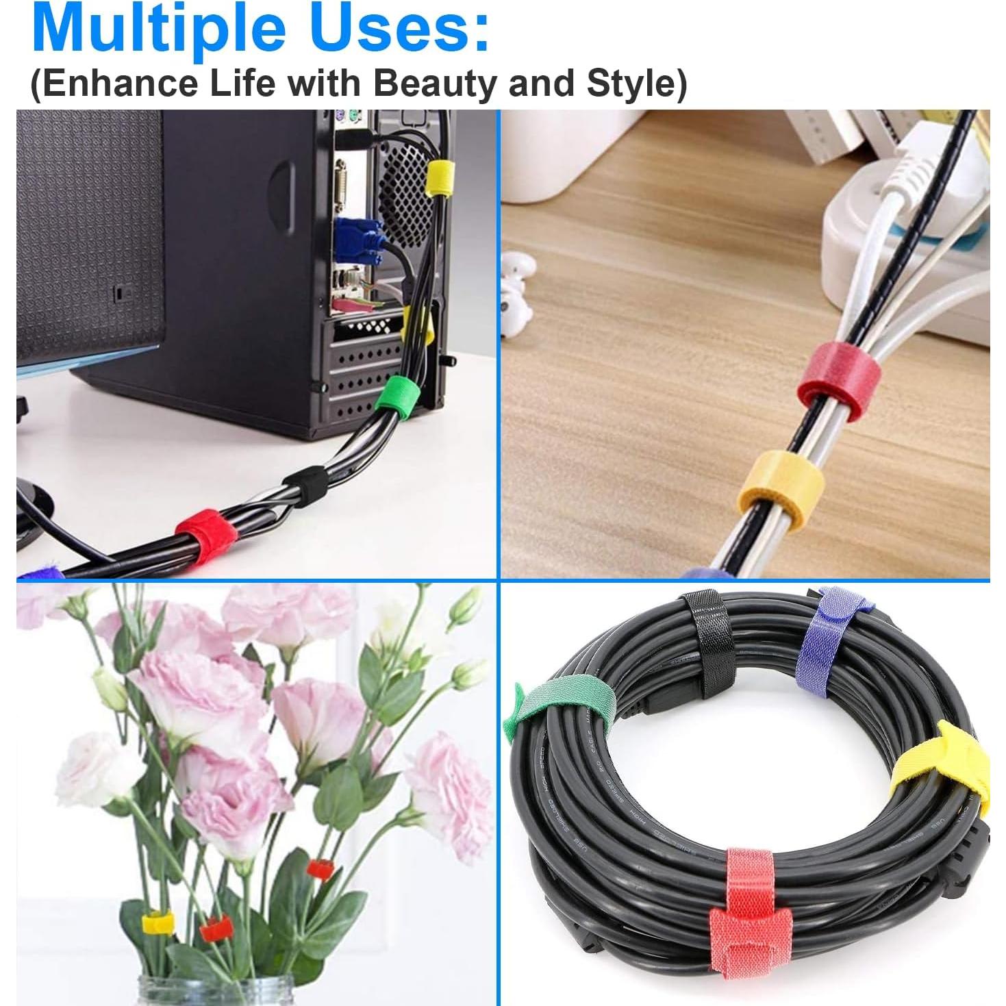 60 Sujetacables Reutilizables California JOS 15.24 cm Coloridos