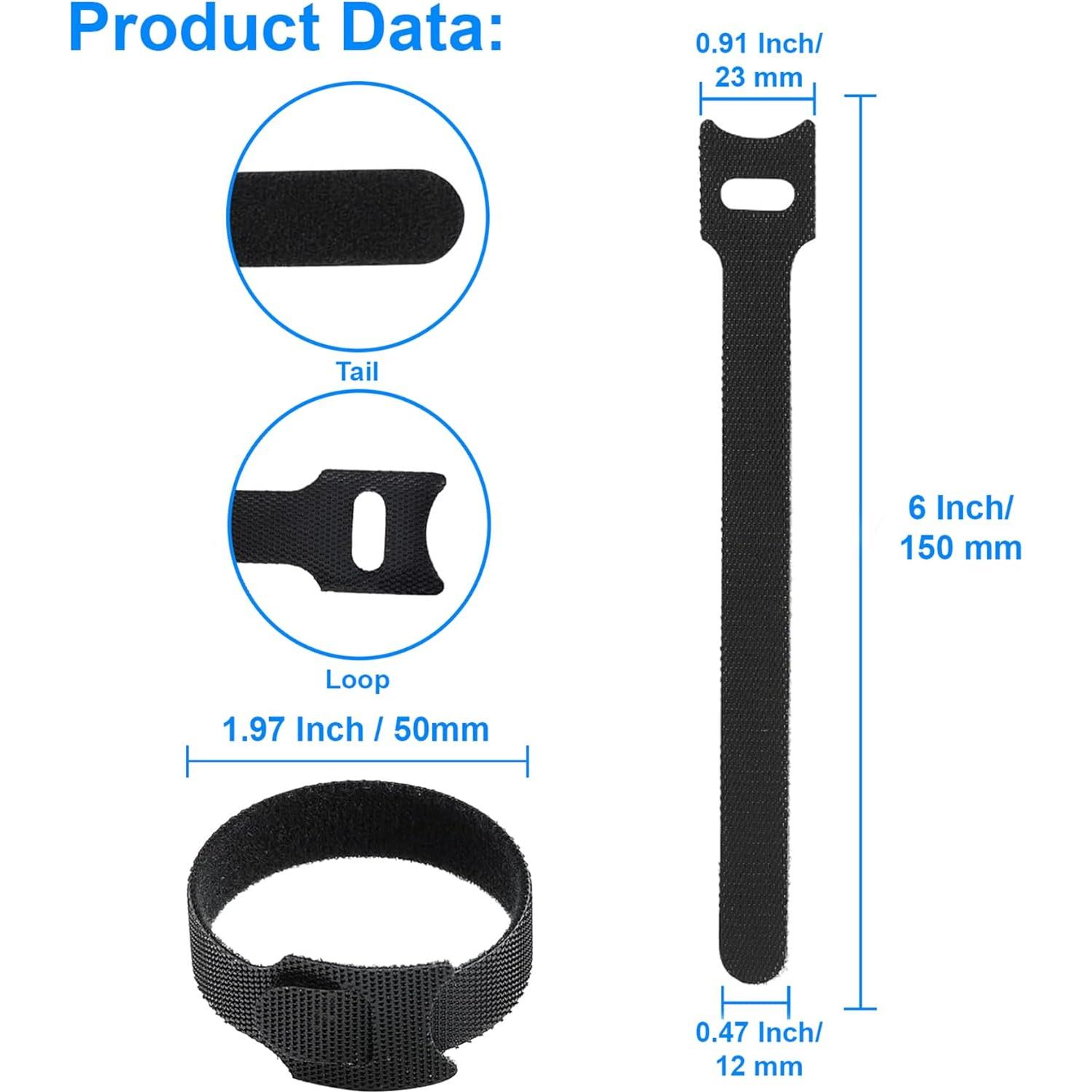 60 Sujetacables Reutilizables California JOS 15.24 cm Coloridos