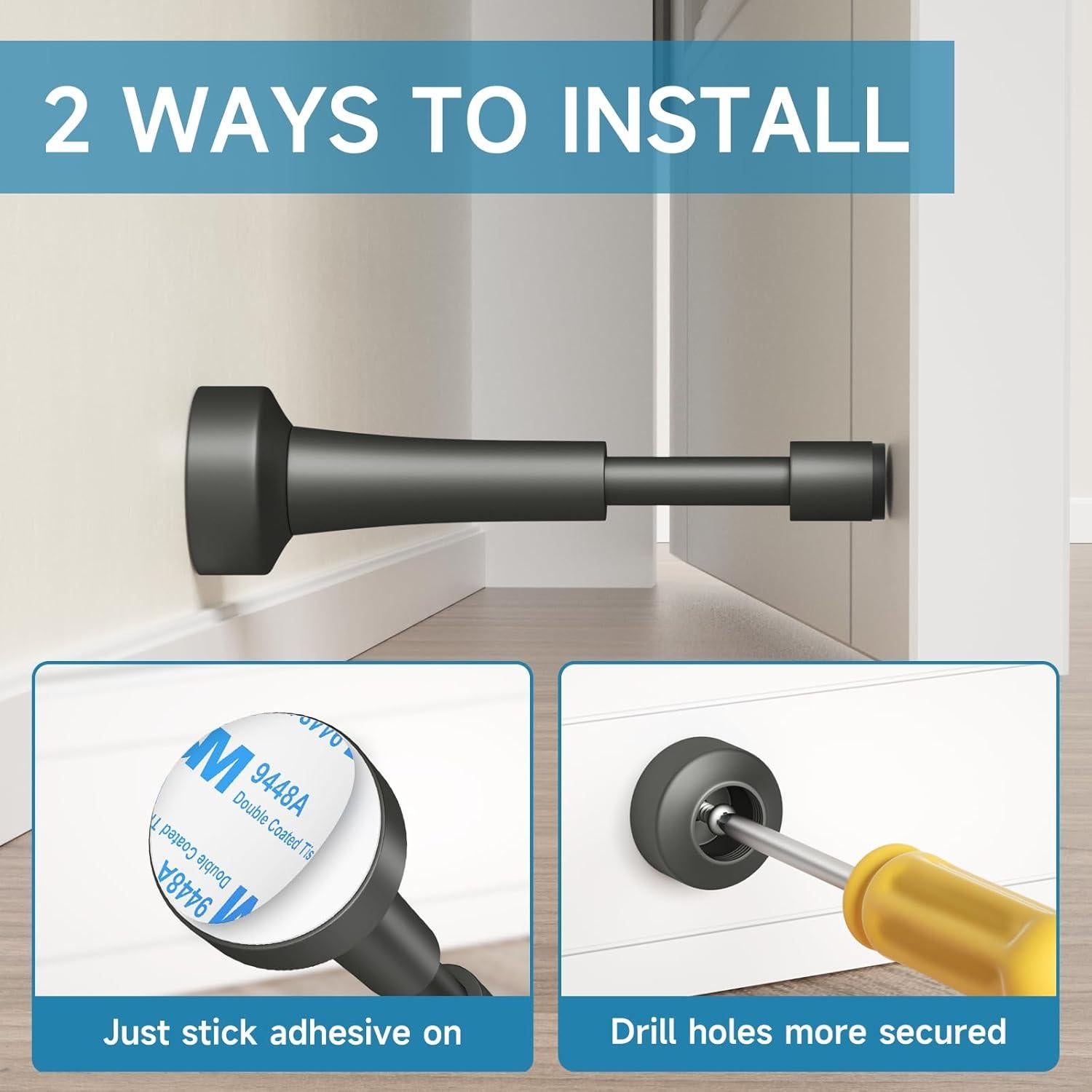 Topes de Puerta de Aluminio Brieieziy - 11 cm - 3 Piezas