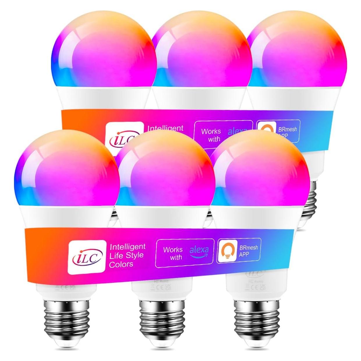 Bombillas Inteligentes ILC Alexa 12W RGB 1200 Lúmenes (Paquete de 6)