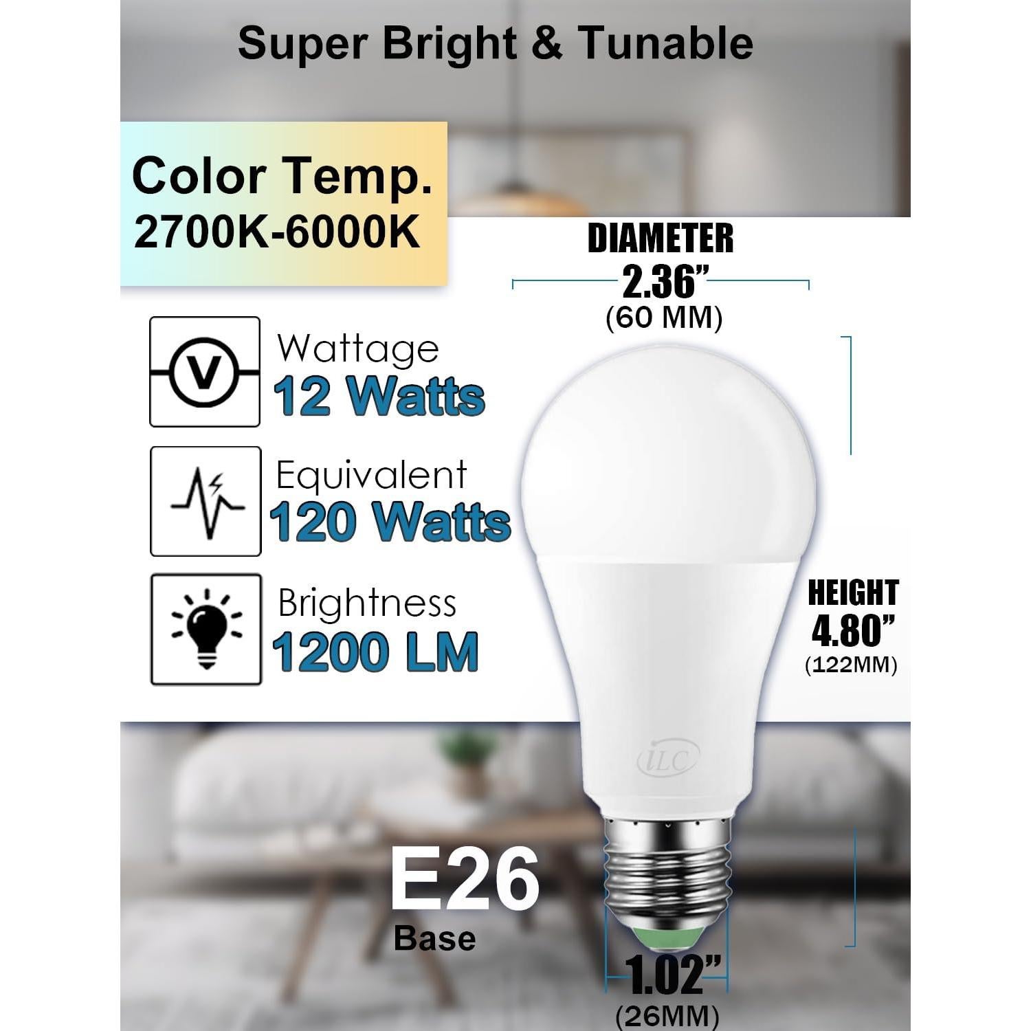 Bombillas Inteligentes ILC Alexa 12W RGB 1200 Lúmenes (Paquete de 6)