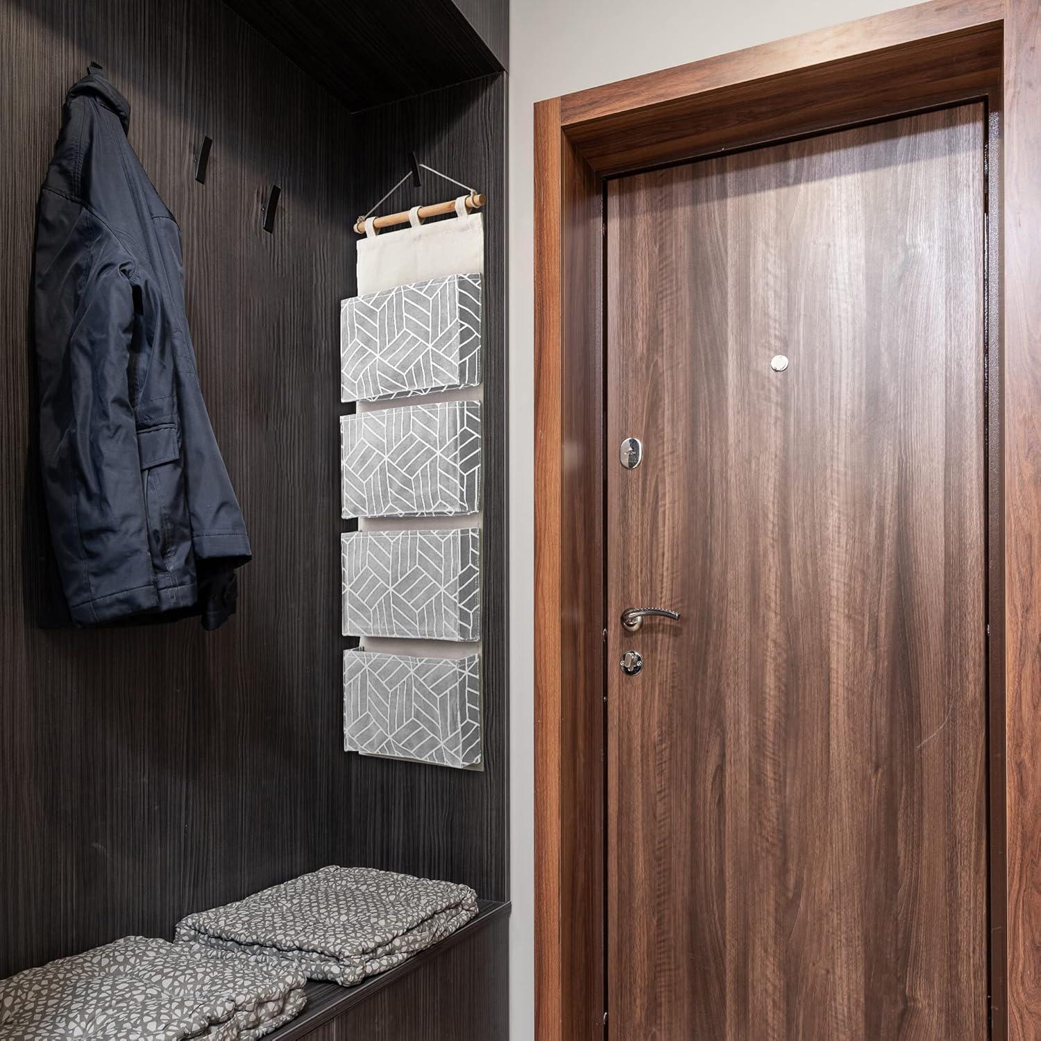 CROWNED Organizador Colgante 2 Pcs Gris 4 Bolsillos Impermeable