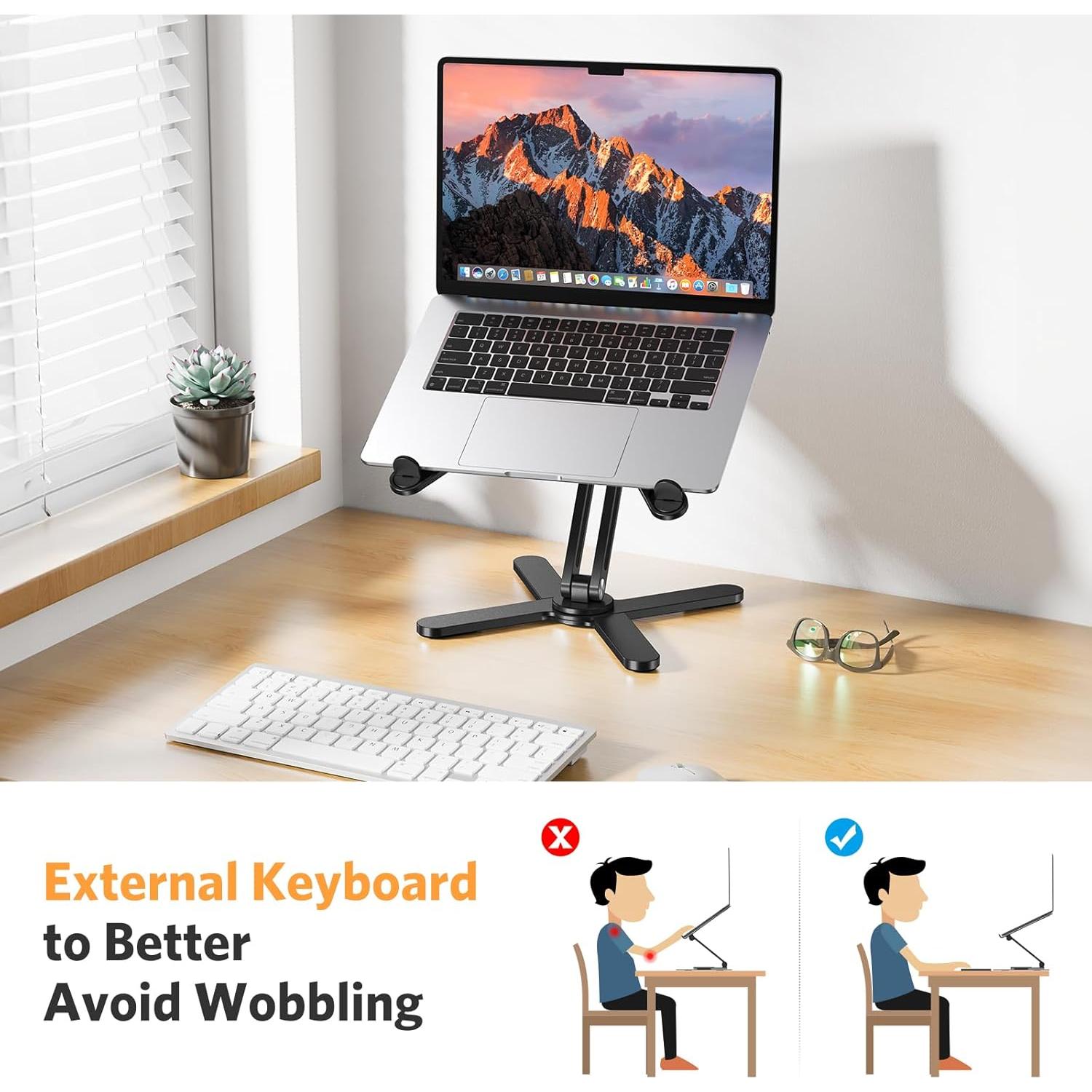 Soporte para Laptop OMOTON Rotatorio 360° Ergonómico Negro