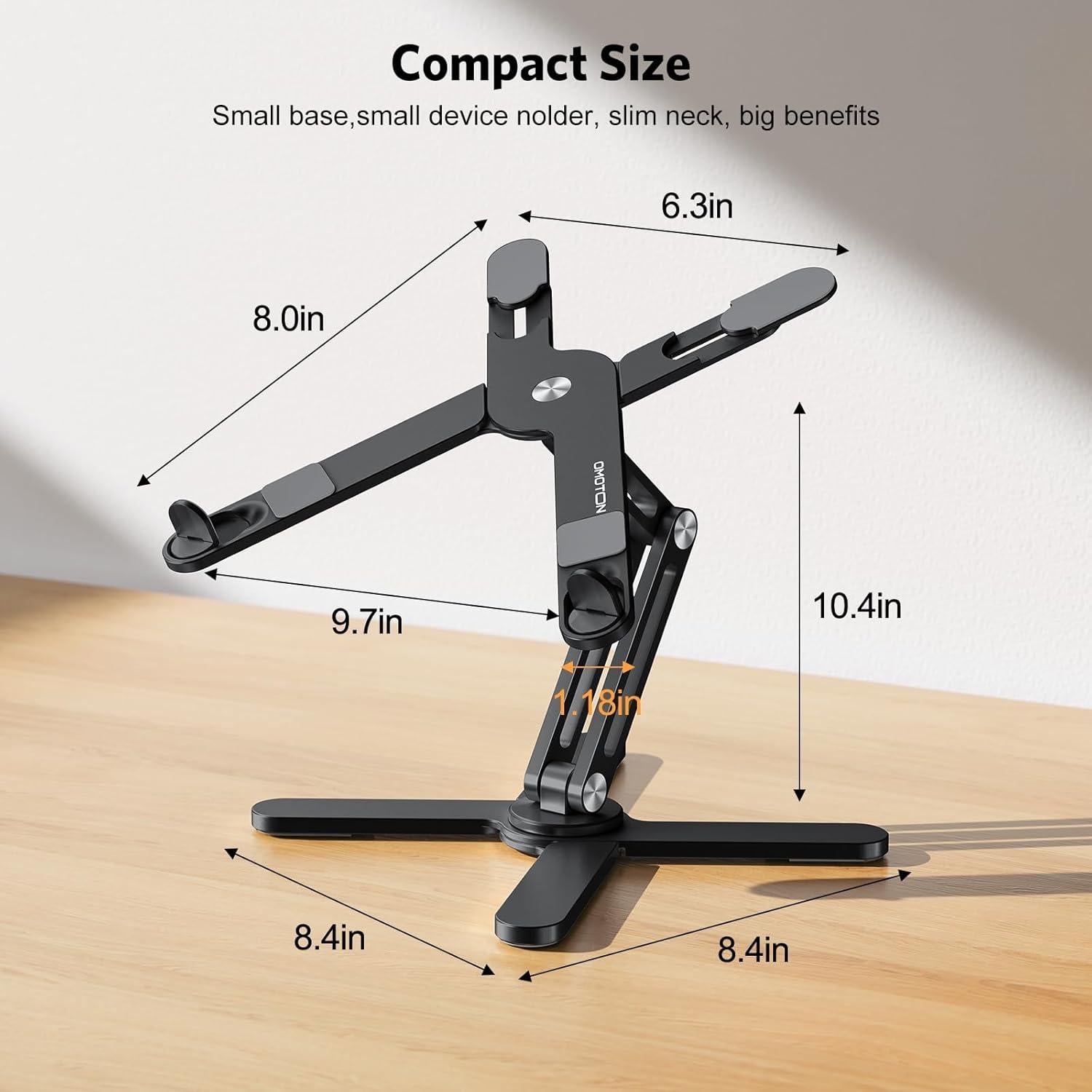 Soporte para Laptop OMOTON Rotatorio 360° Ergonómico Negro