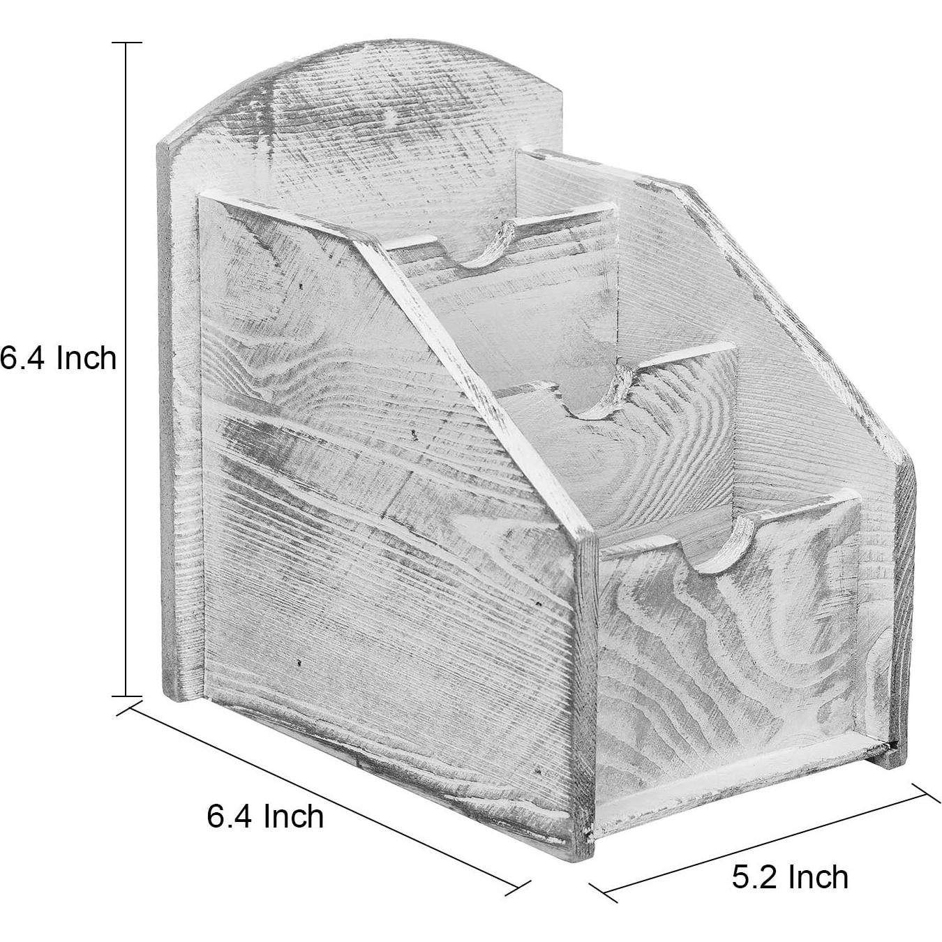Organizador de Control Remoto VERGOODR de Madera 3 Compartimentos Gris
