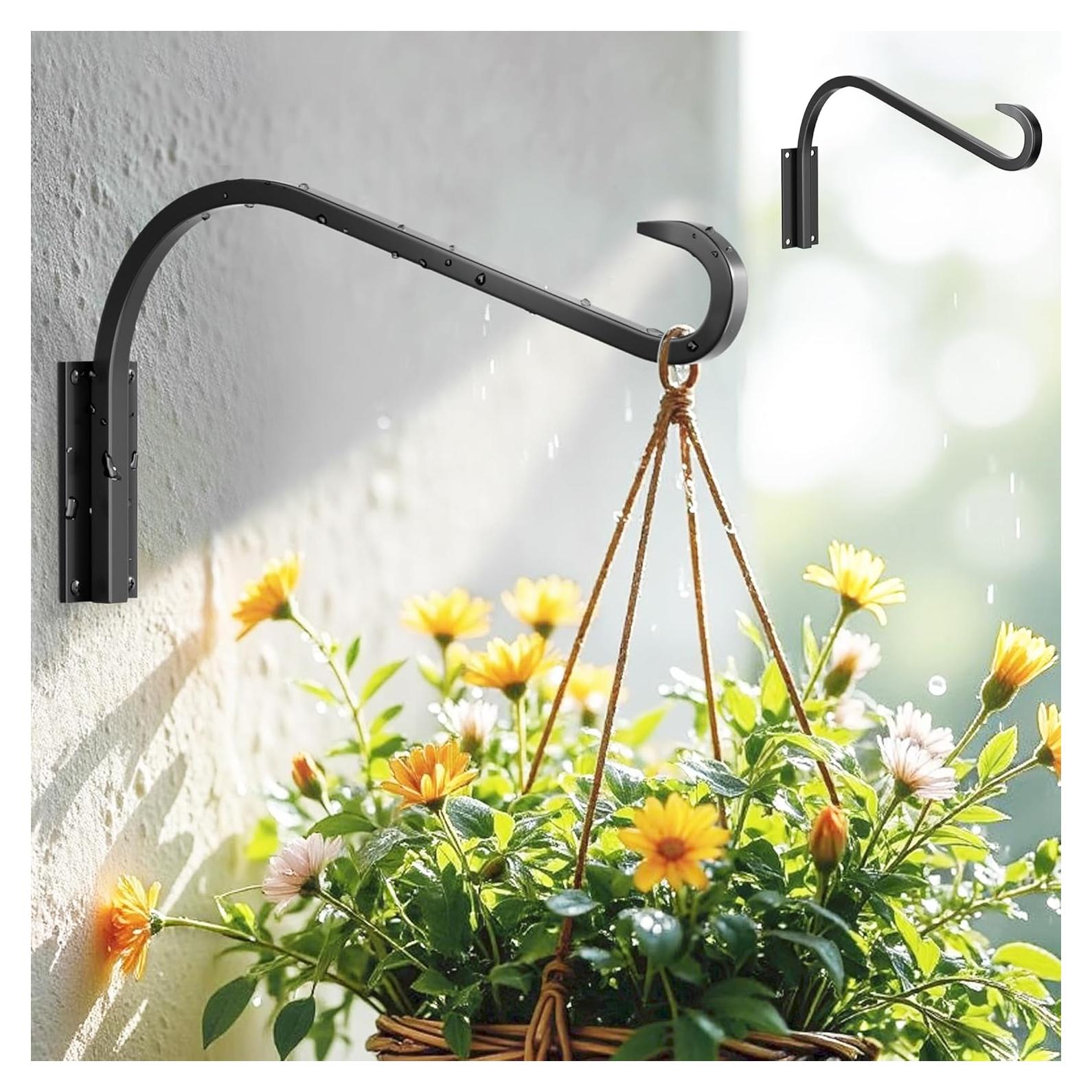 Soportes para Plantas de Pared Saffruff 30 cm 2 Paquete Metal Negro