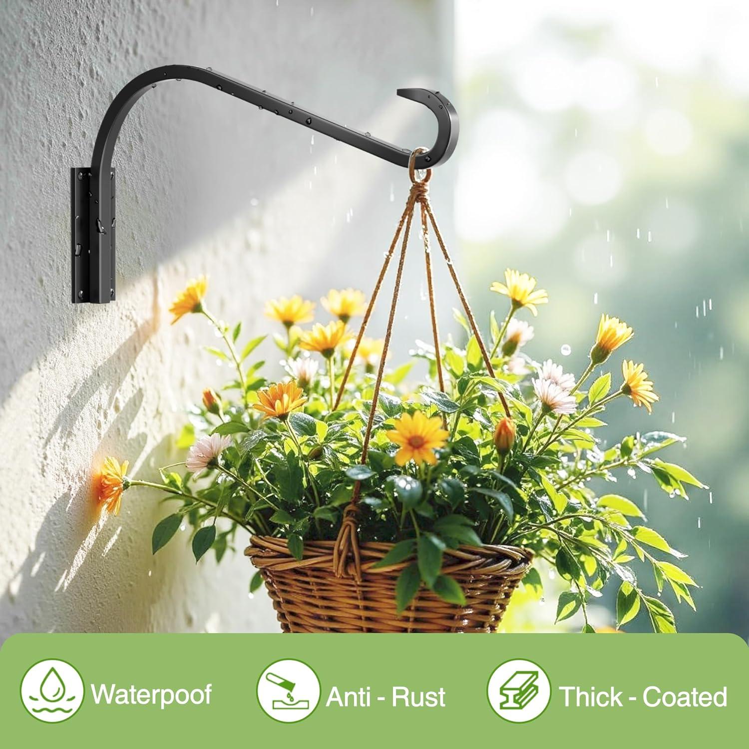 Soportes para Plantas de Pared Saffruff 30 cm 2 Paquete Metal Negro