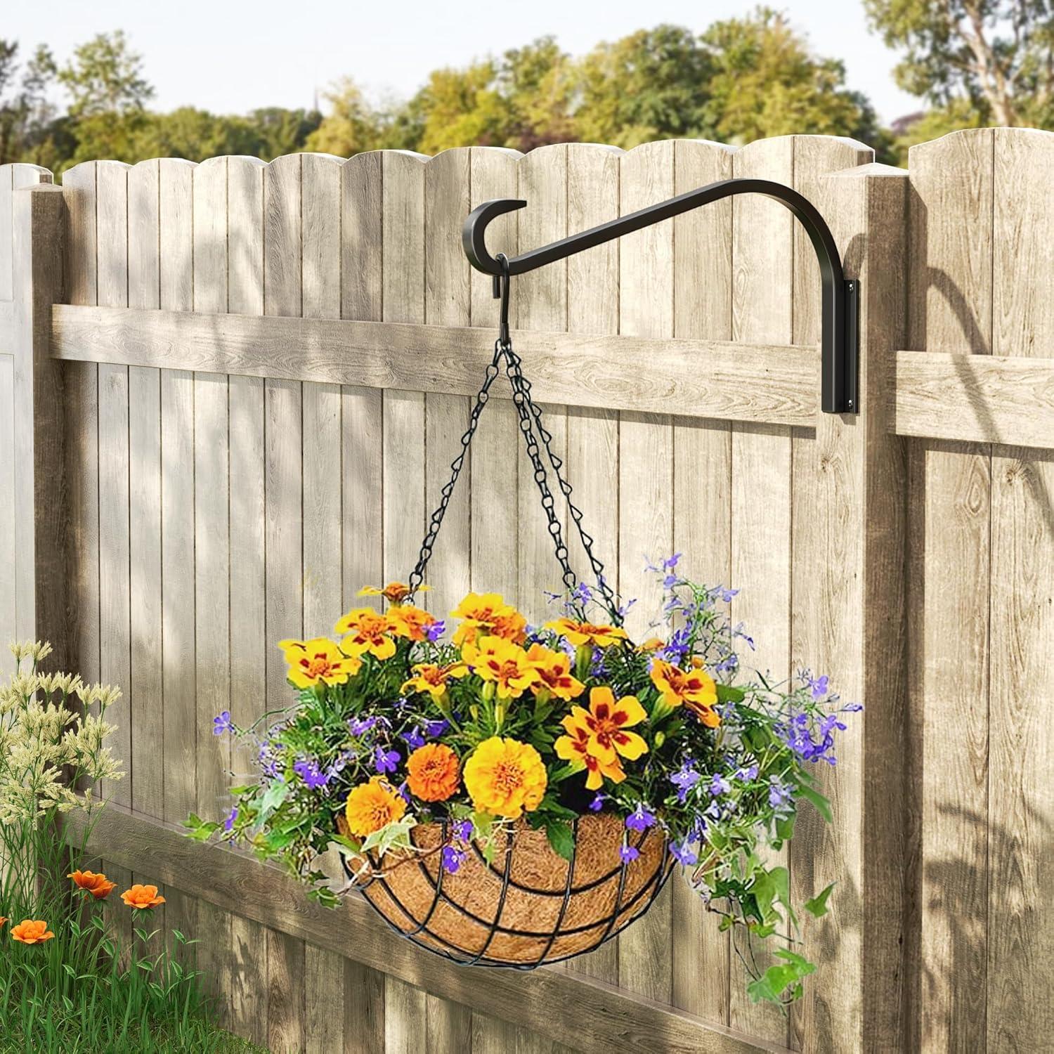 Soportes para Plantas de Pared Saffruff 30 cm 2 Paquete Metal Negro