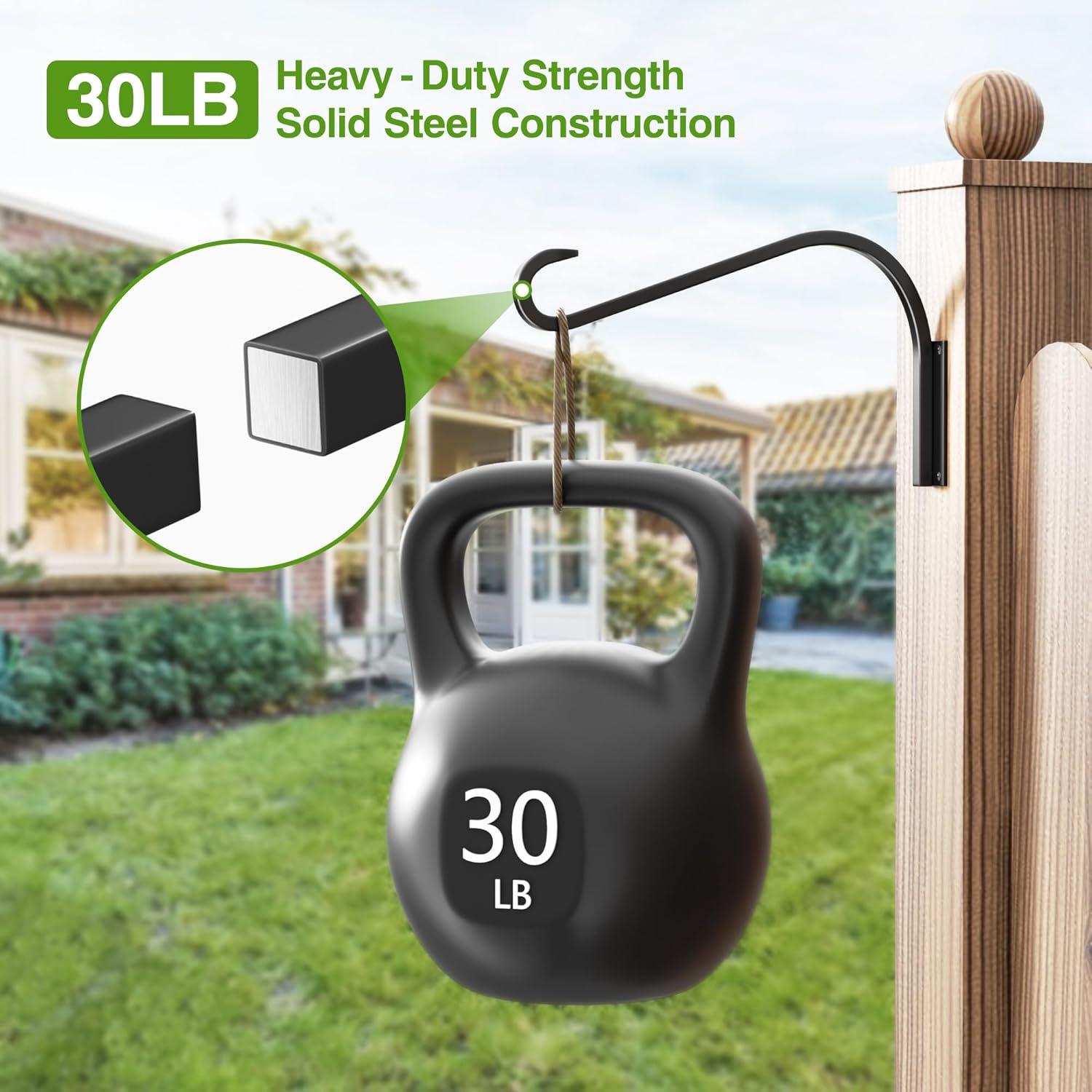 Soportes para Plantas de Pared Saffruff 30 cm 2 Paquete Metal Negro