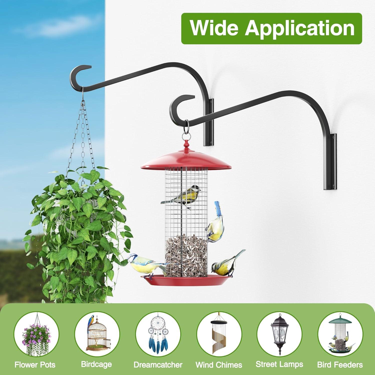 Soportes para Plantas de Pared Saffruff 30 cm 2 Paquete Metal Negro