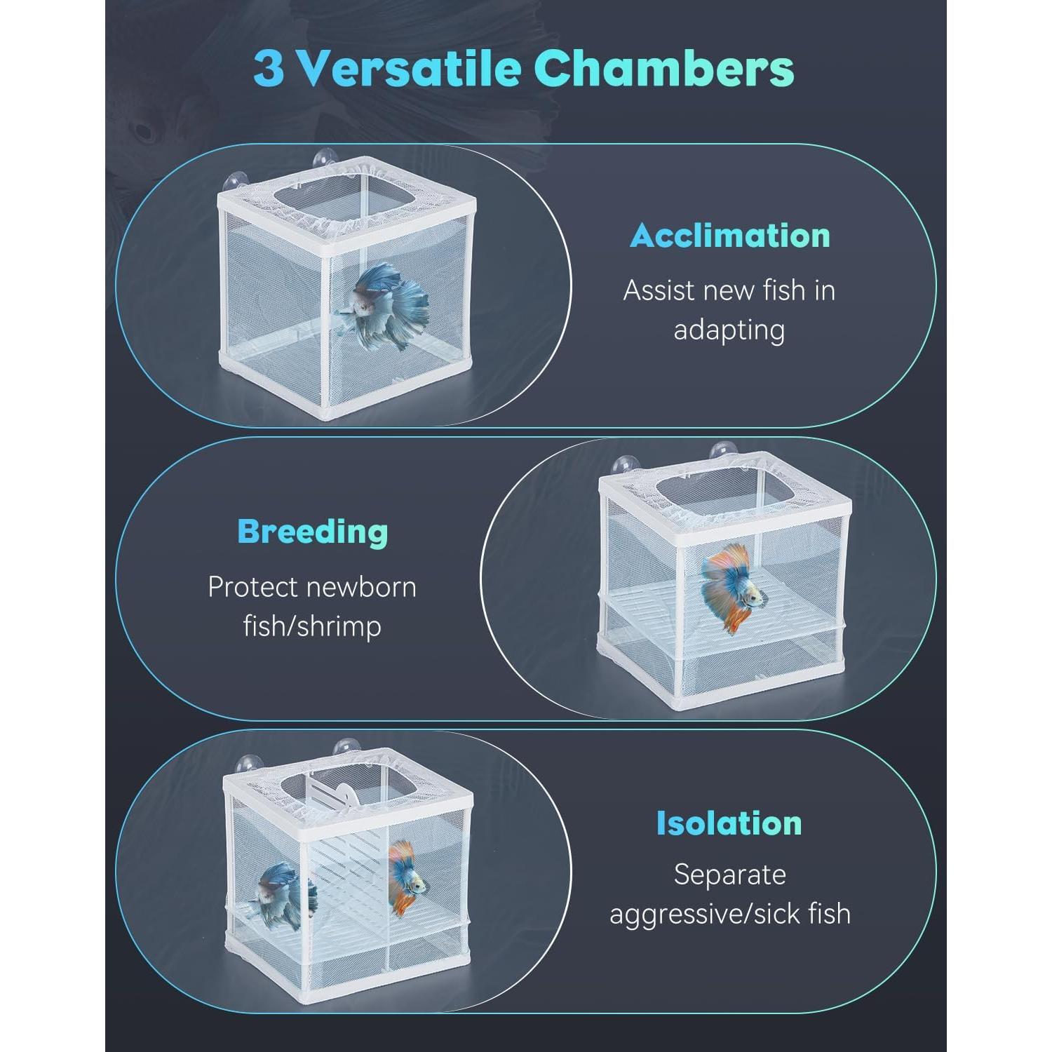 Red de cría para acuarios Pawfly - Caja de aislamiento 15.7x14.2 cm