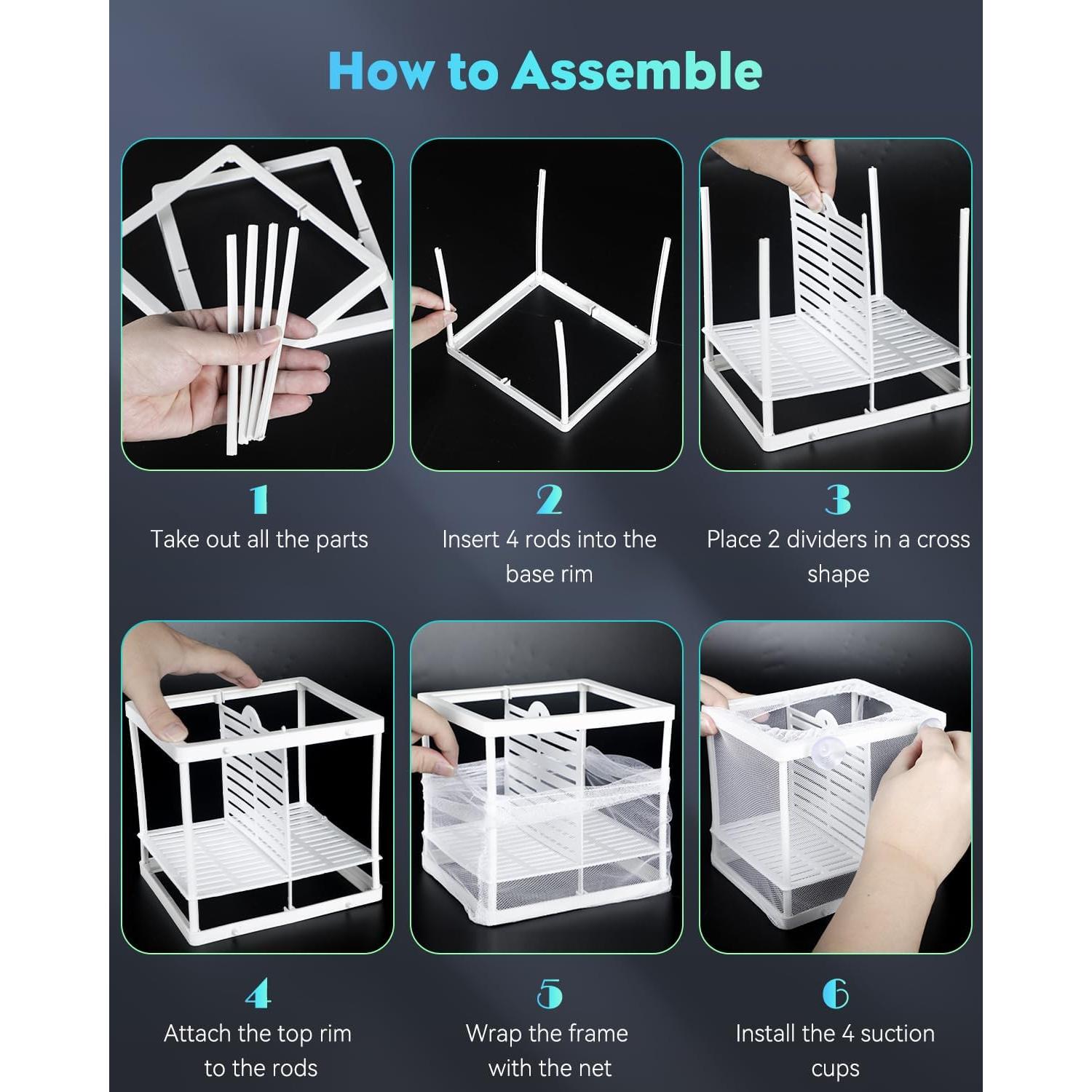 Red de cría para acuarios Pawfly - Caja de aislamiento 15.7x14.2 cm