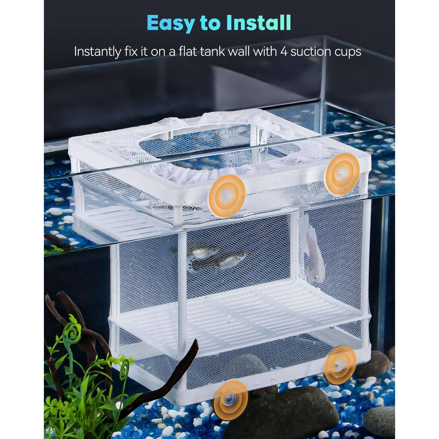 Red de cría para acuarios Pawfly - Caja de aislamiento 15.7x14.2 cm