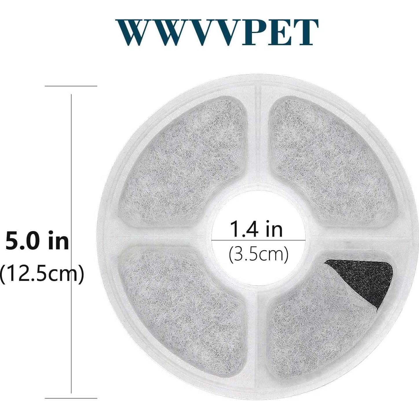 Filtros de Agua para Gatos WWVVPET 6 Paquete 50% Carbón Activado