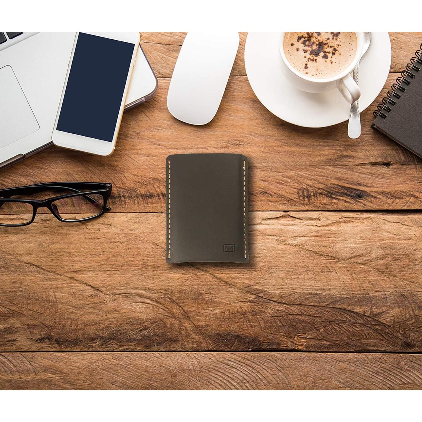 Billetera de Cuero Slim Modern Carry - Marrón, Acceso Rápido