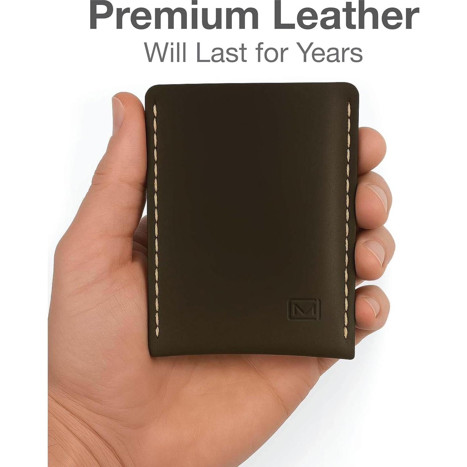 Billetera de Cuero Slim Modern Carry - Marrón, Acceso Rápido