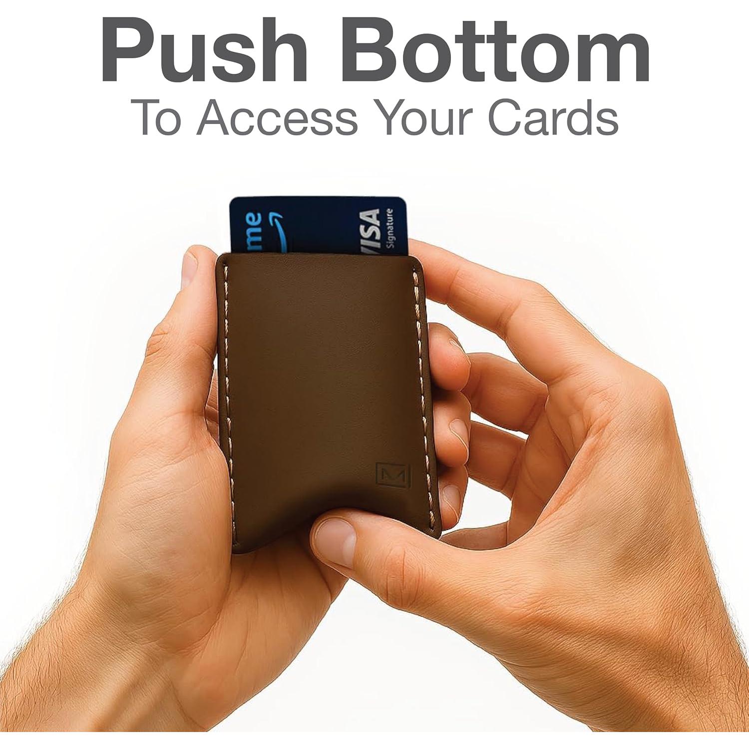 Billetera de Cuero Slim Modern Carry - Marrón, Acceso Rápido