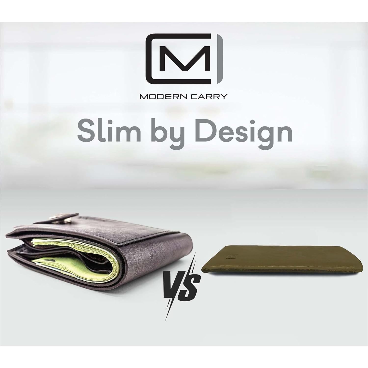 Billetera de Cuero Slim Modern Carry - Marrón, Acceso Rápido