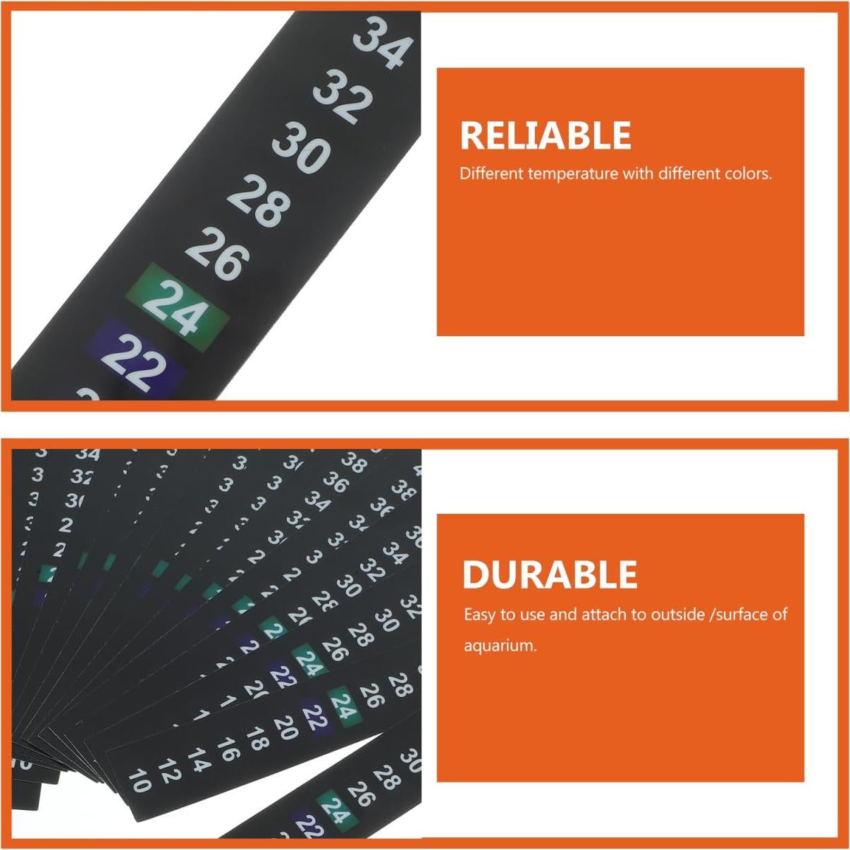 FRCOLOR 30 Pcs Tiras Termómetro Adhesivas para Acuario 10-40°C