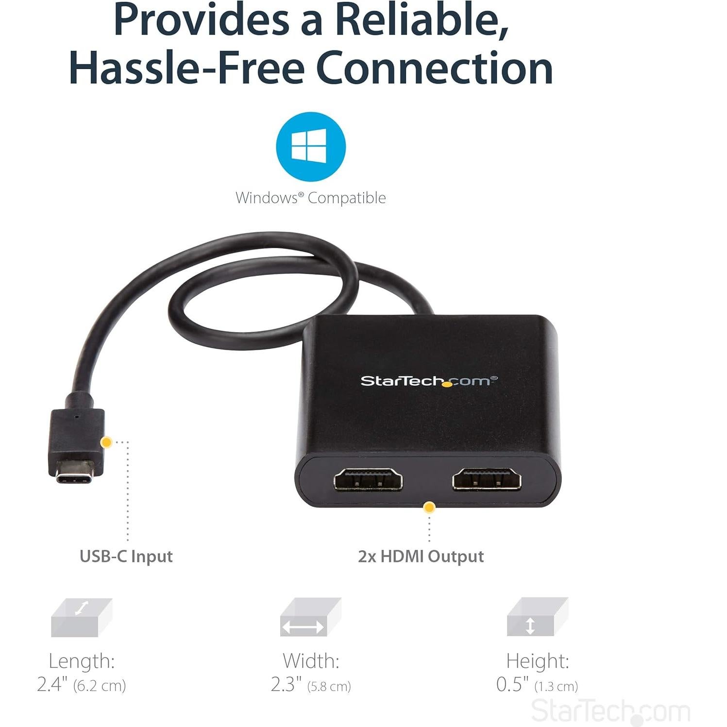 Adaptador USB-C a Doble HDMI StarTech.com MSTCDP122HD 4K 30Hz