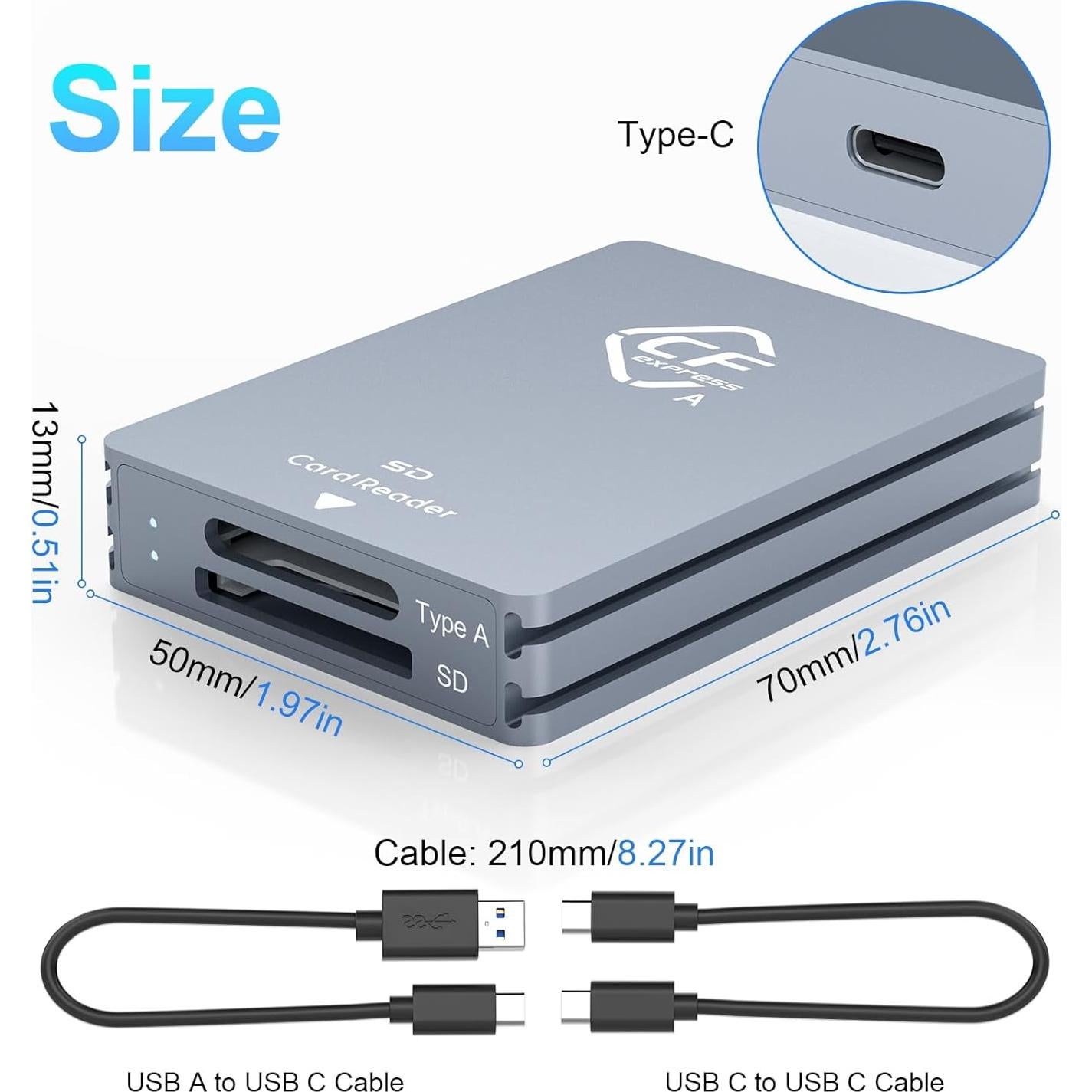 Lector de Tarjetas CFexpress Tipo A y SD Rocketek USB 3.2