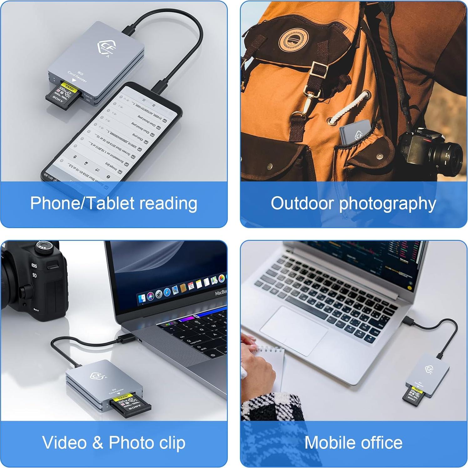 Lector de Tarjetas CFexpress Tipo A y SD Rocketek USB 3.2