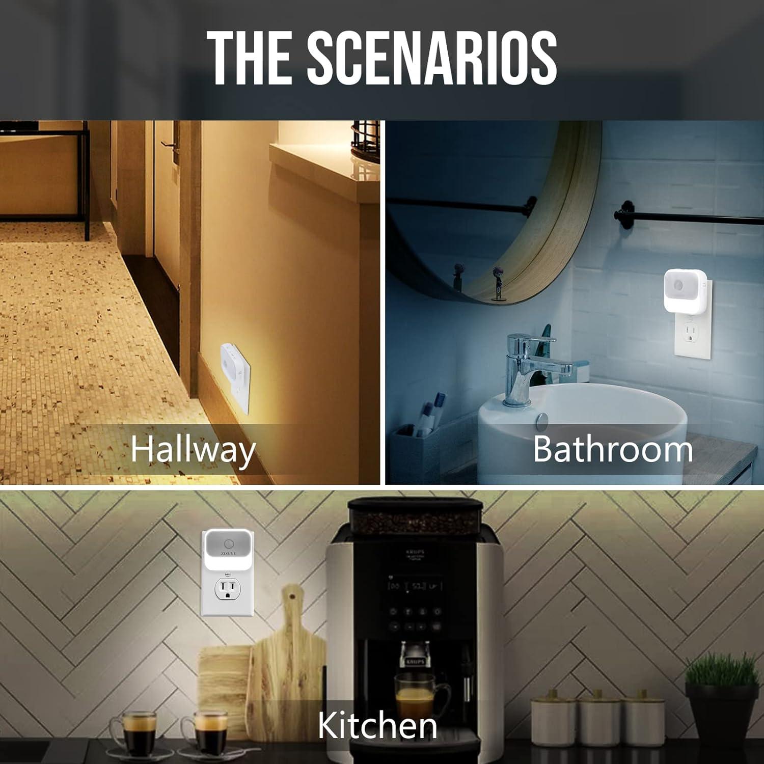 Luz Nocturna Enchufable ZISUYU con Sensor de Movimiento 2 Paquete