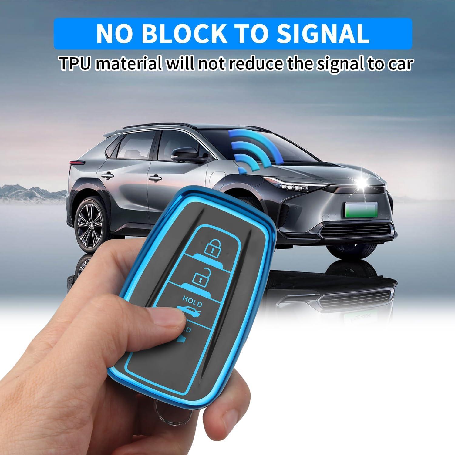 Funda de Llave QBUC para Toyota RAV4 Camry Corolla Azul