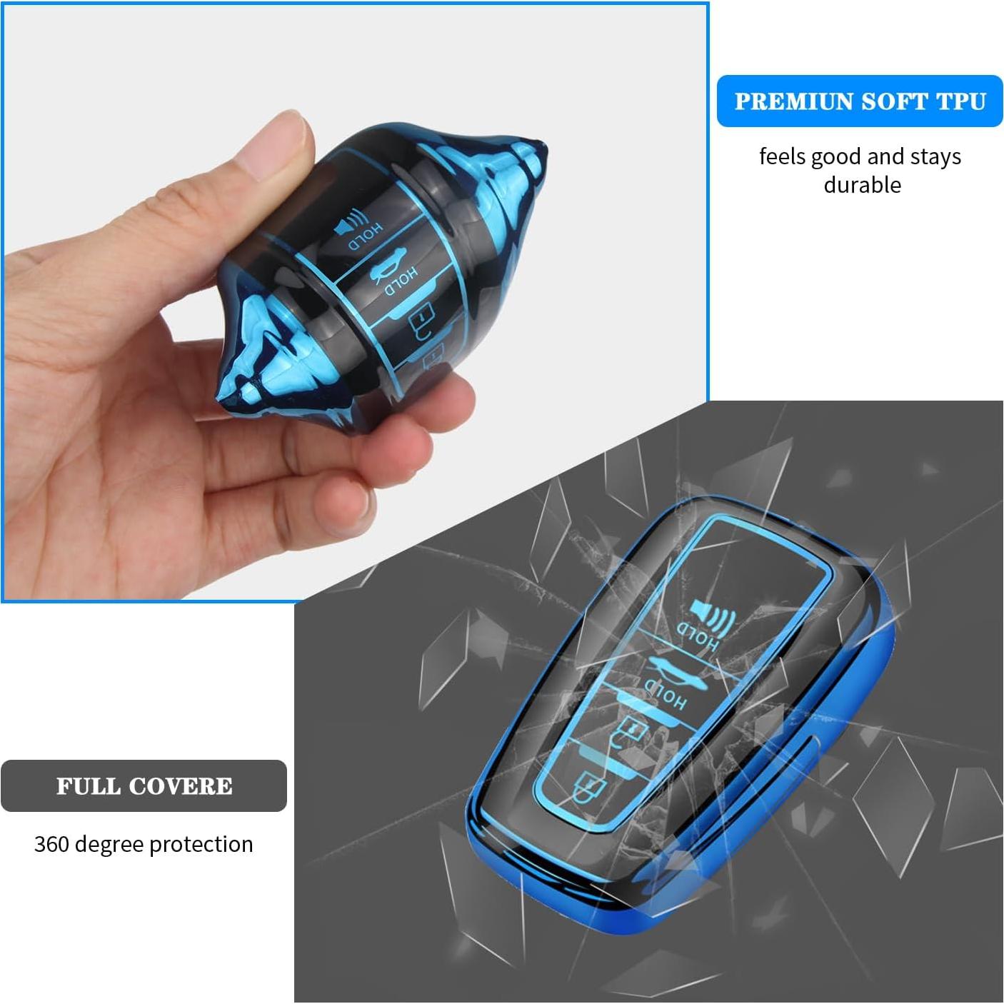Funda de Llave QBUC para Toyota RAV4 Camry Corolla Azul