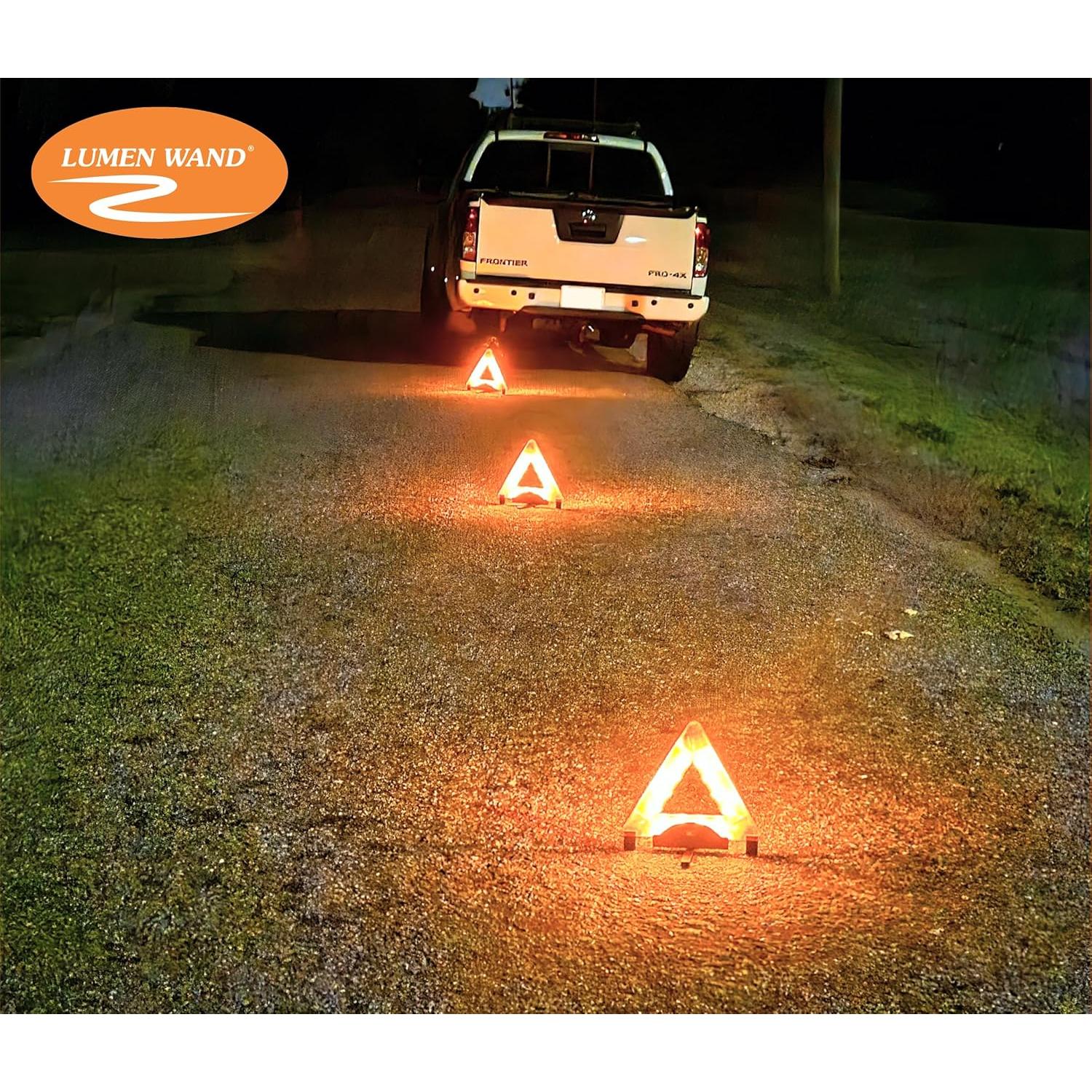 Triángulo de Emergencia Lumen Wand con LED y Base de Metal