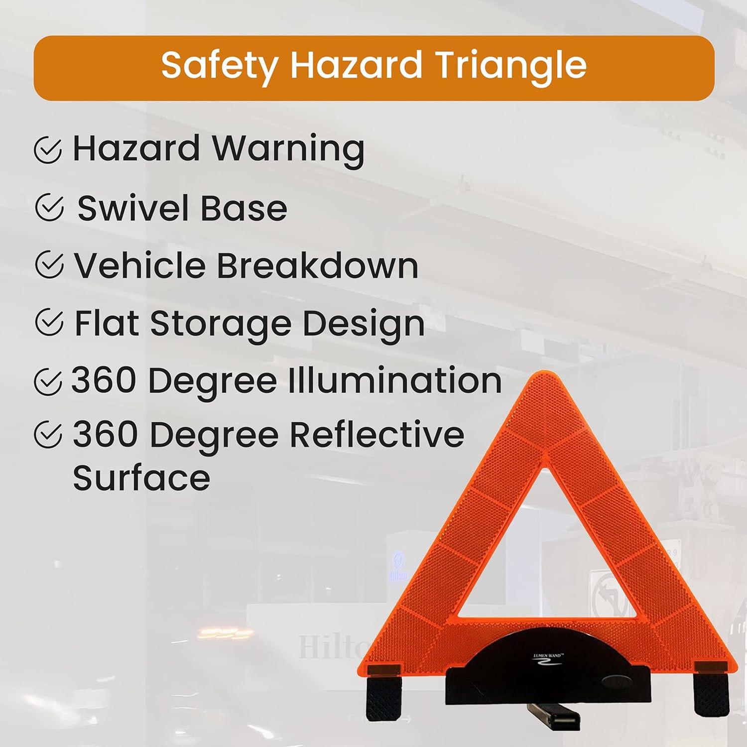 Triángulo de Emergencia Lumen Wand con LED y Base de Metal