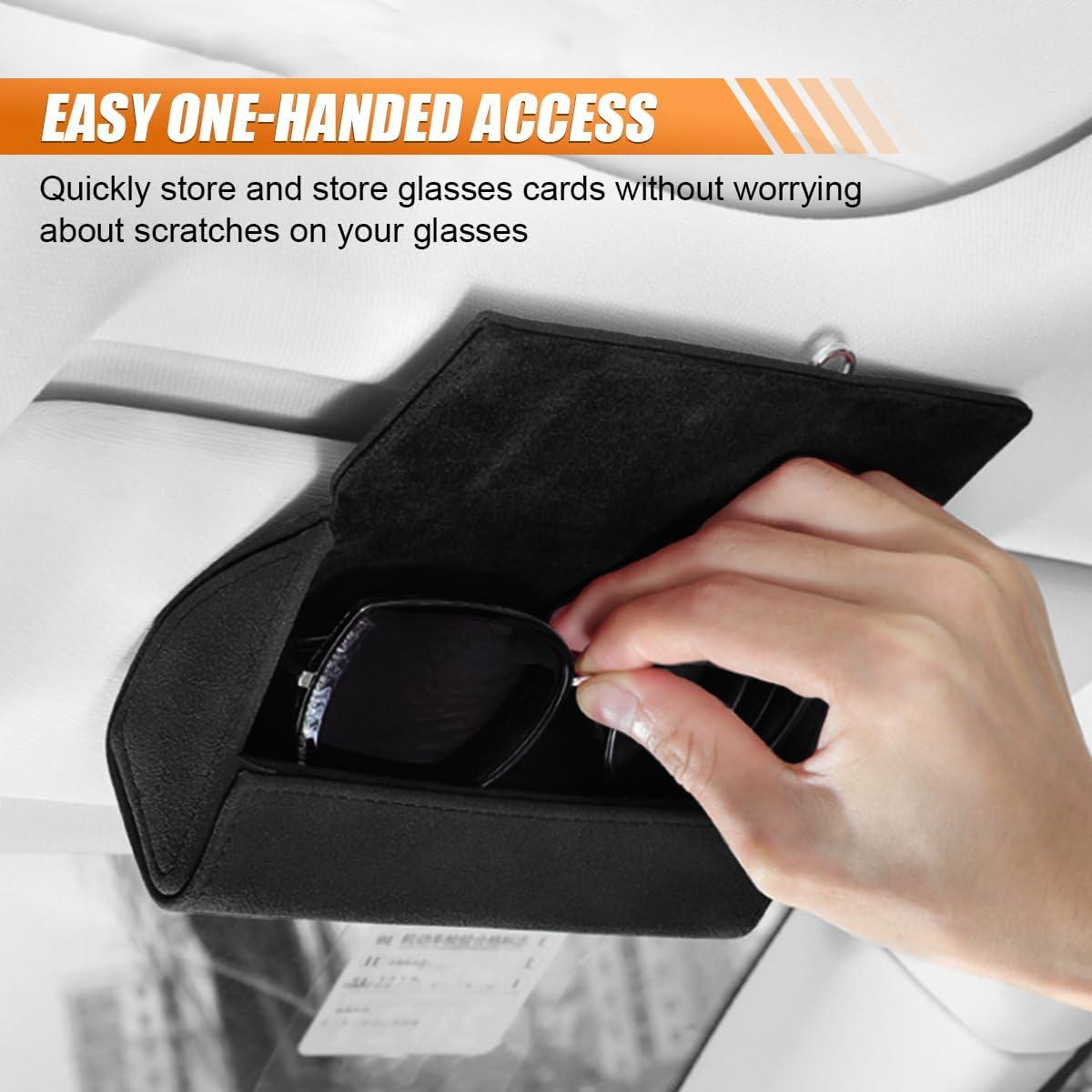 Soporte de Gafas de Sol para Visera de Coche LHDOS Negro