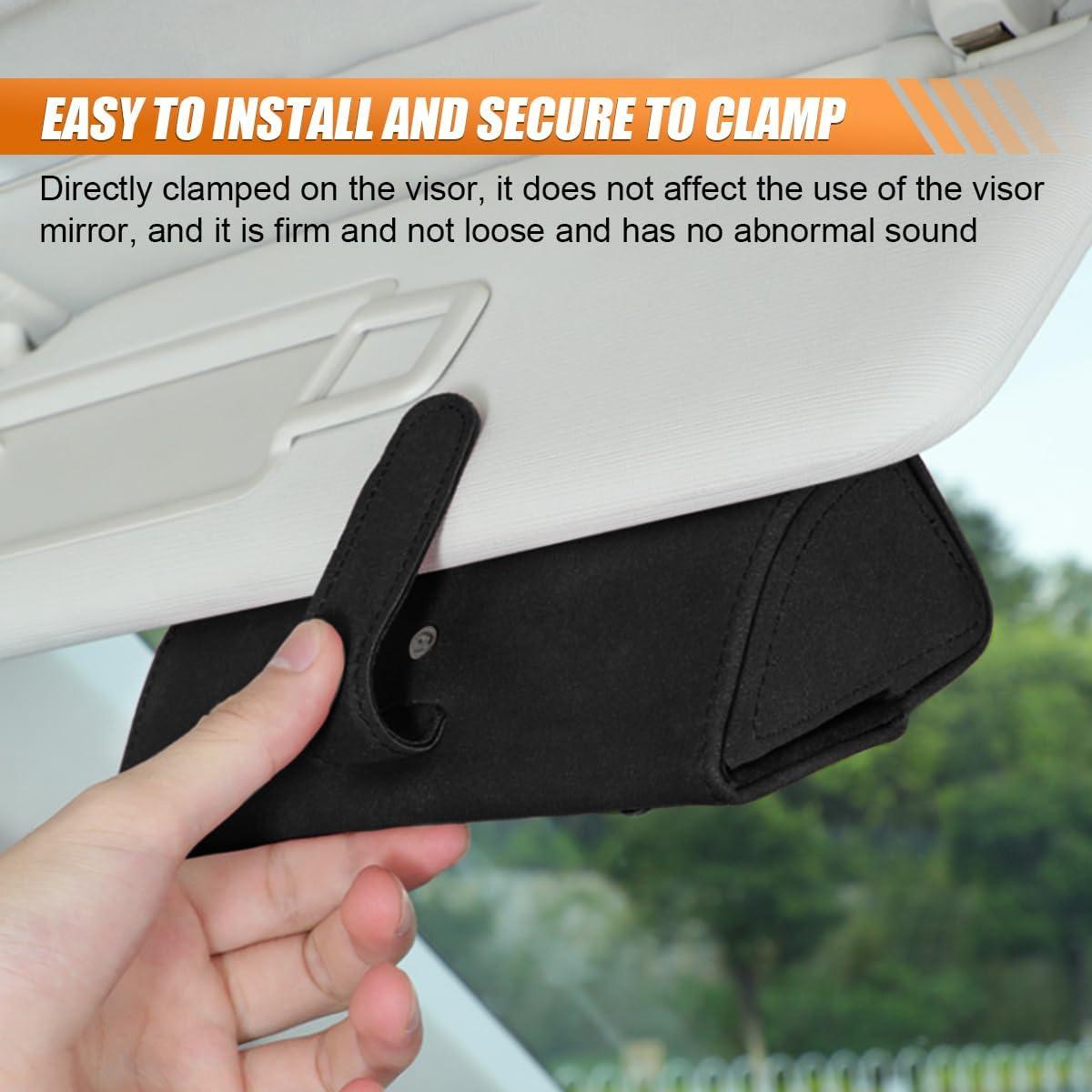 Soporte de Gafas de Sol para Visera de Coche LHDOS Negro