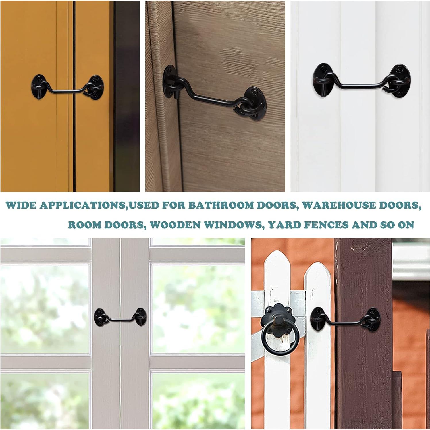 Pestillo de puerta de granero Klurent 10.16 cm metal negro