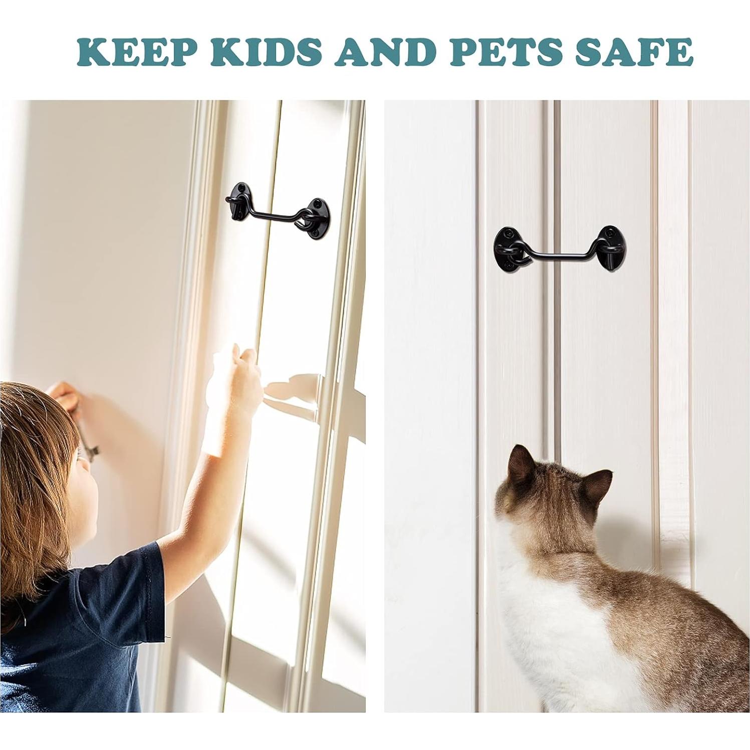 Pestillo de puerta de granero Klurent 10.16 cm metal negro